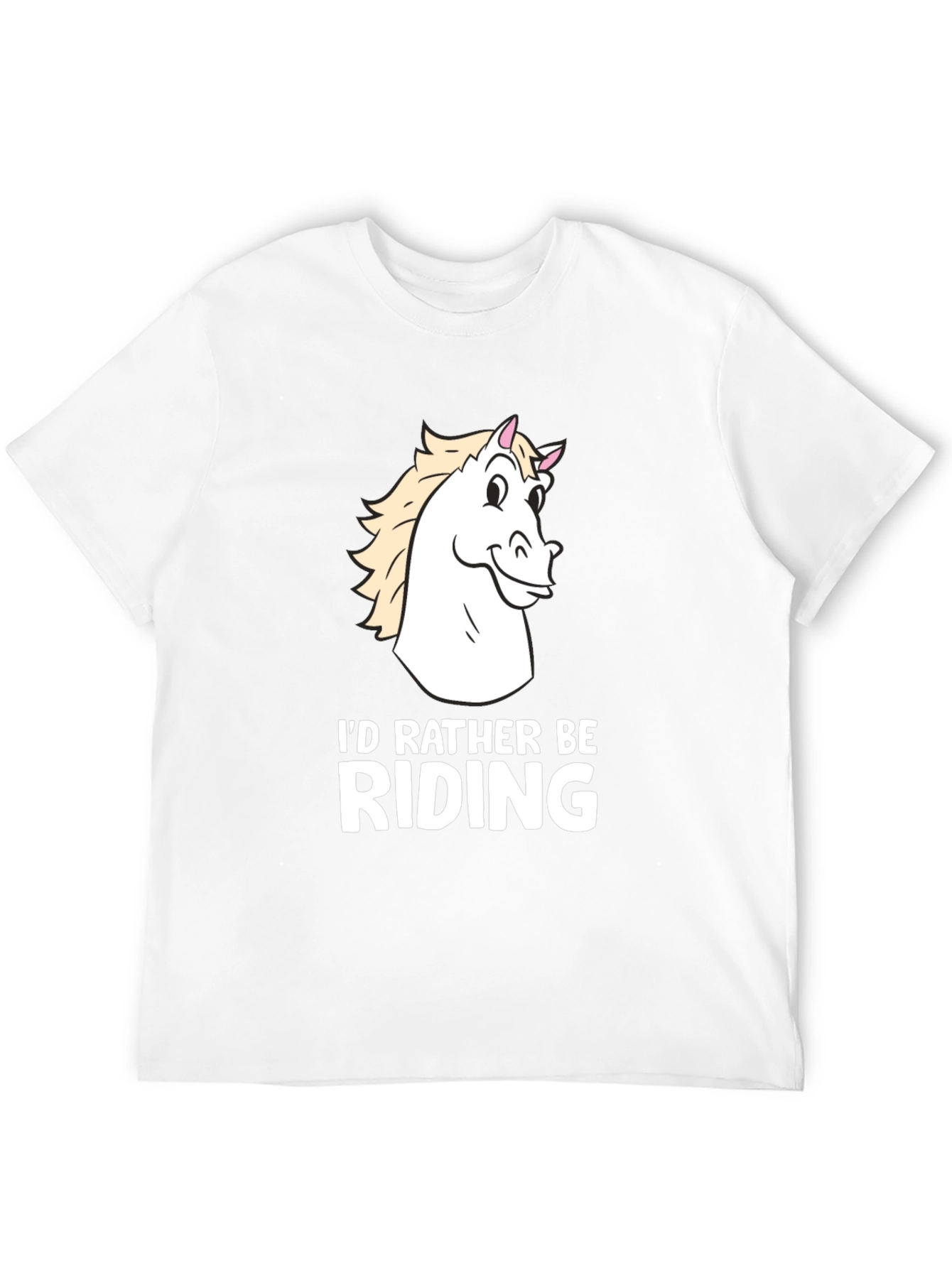 Black I'd Rather Be Riding Horse T-Shirt - Black Cotton Tee view 12