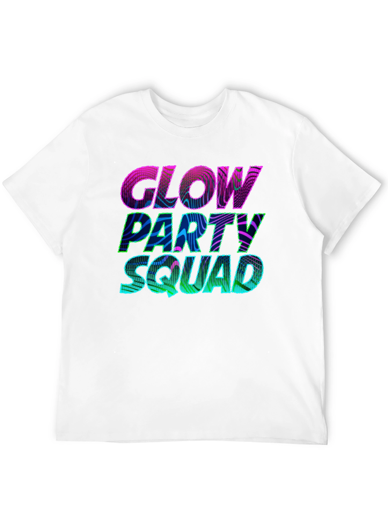 Black Glow Party Squad T-Shirt - Vibrant Neon Design view 12