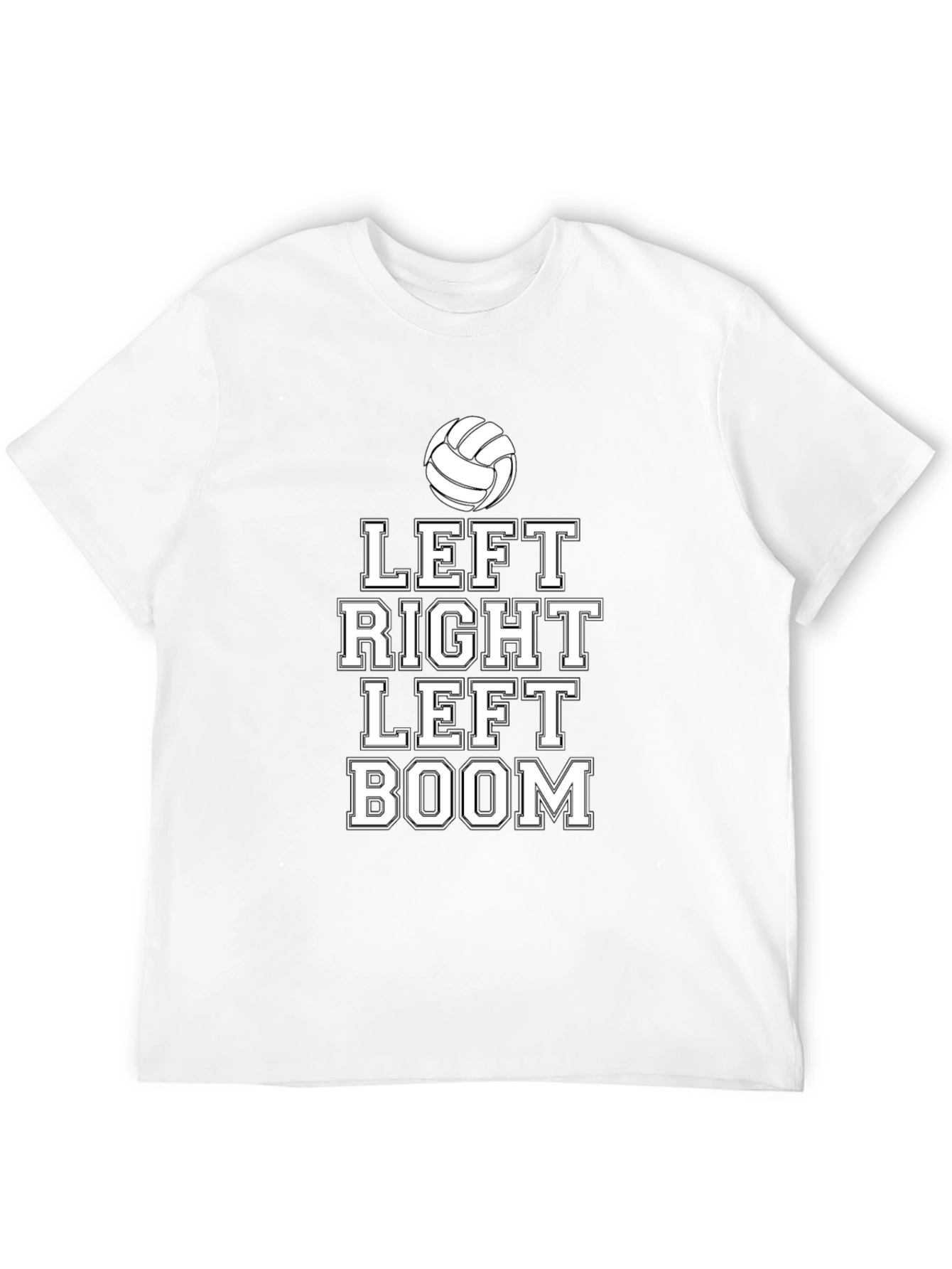 Black Volleyball Left Right Boom Graphic T-Shirt view 12