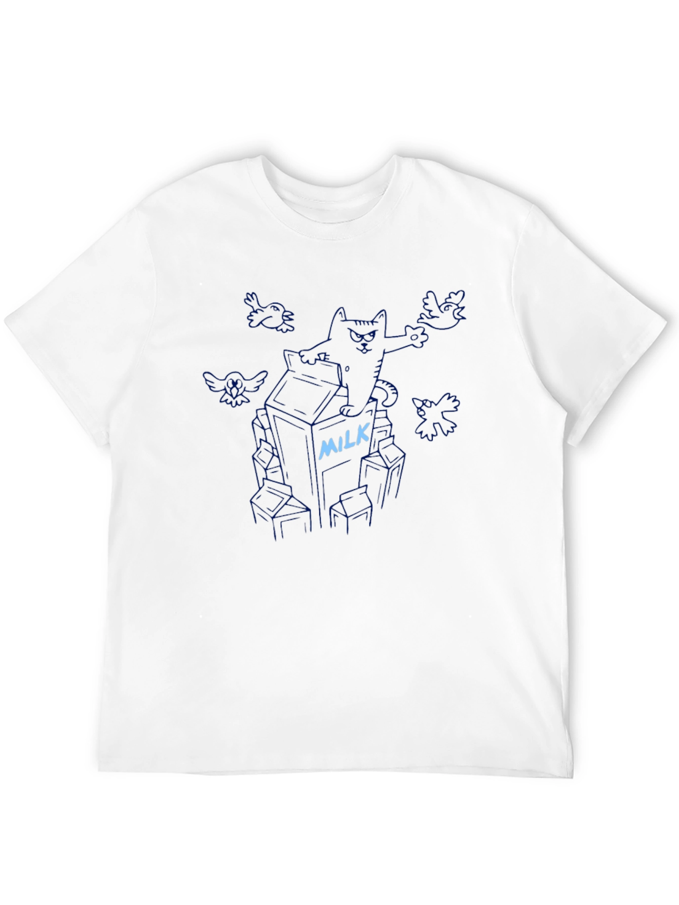 Black Milk Carton Cat T-Shirt - Funny Graphic Tee view 12