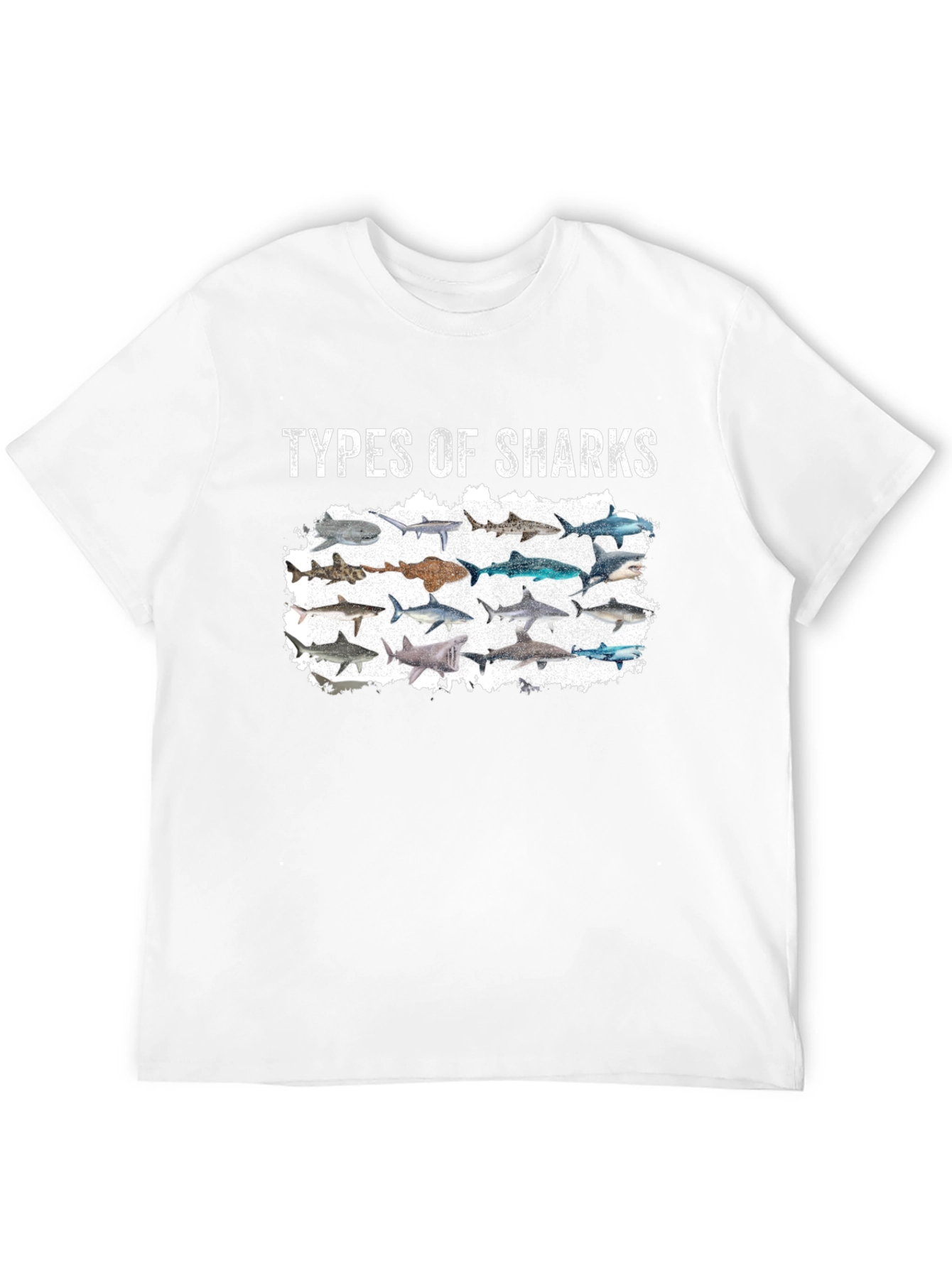 Black Types of Sharks Black T-Shirt view 12