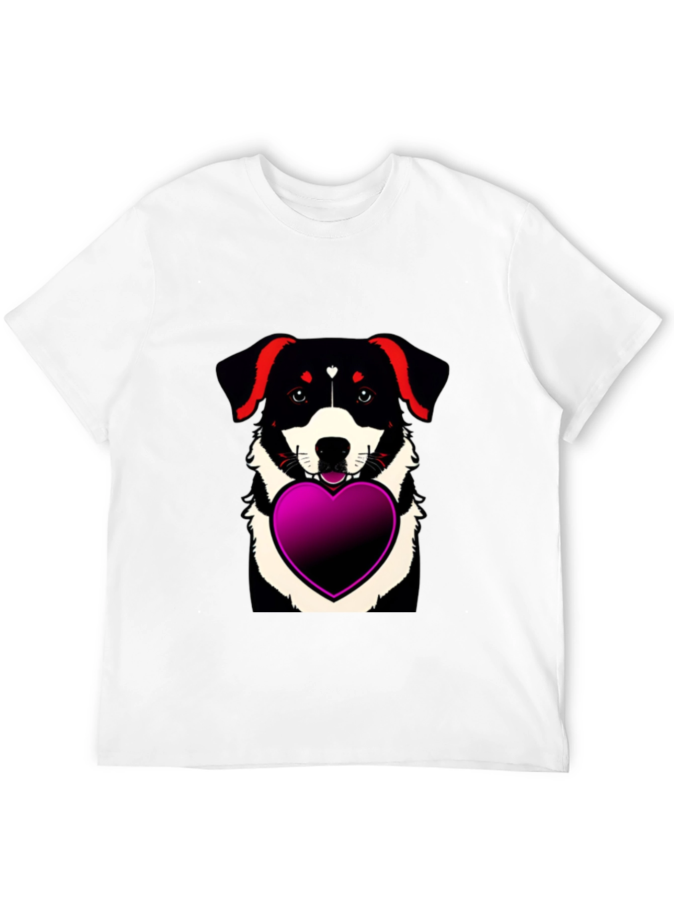 Black Dog with Heart T-Shirt - Men's Black Tee view 12