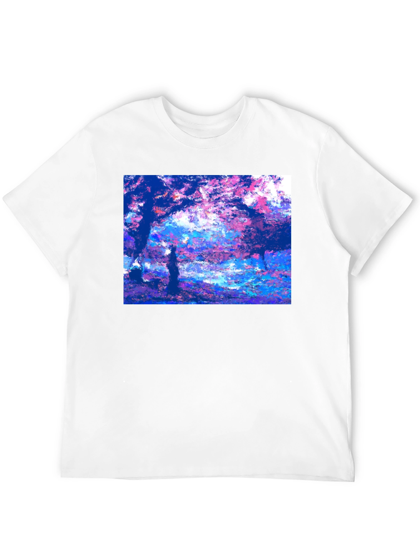 Black Impressionist Trees Black T-Shirt view 12