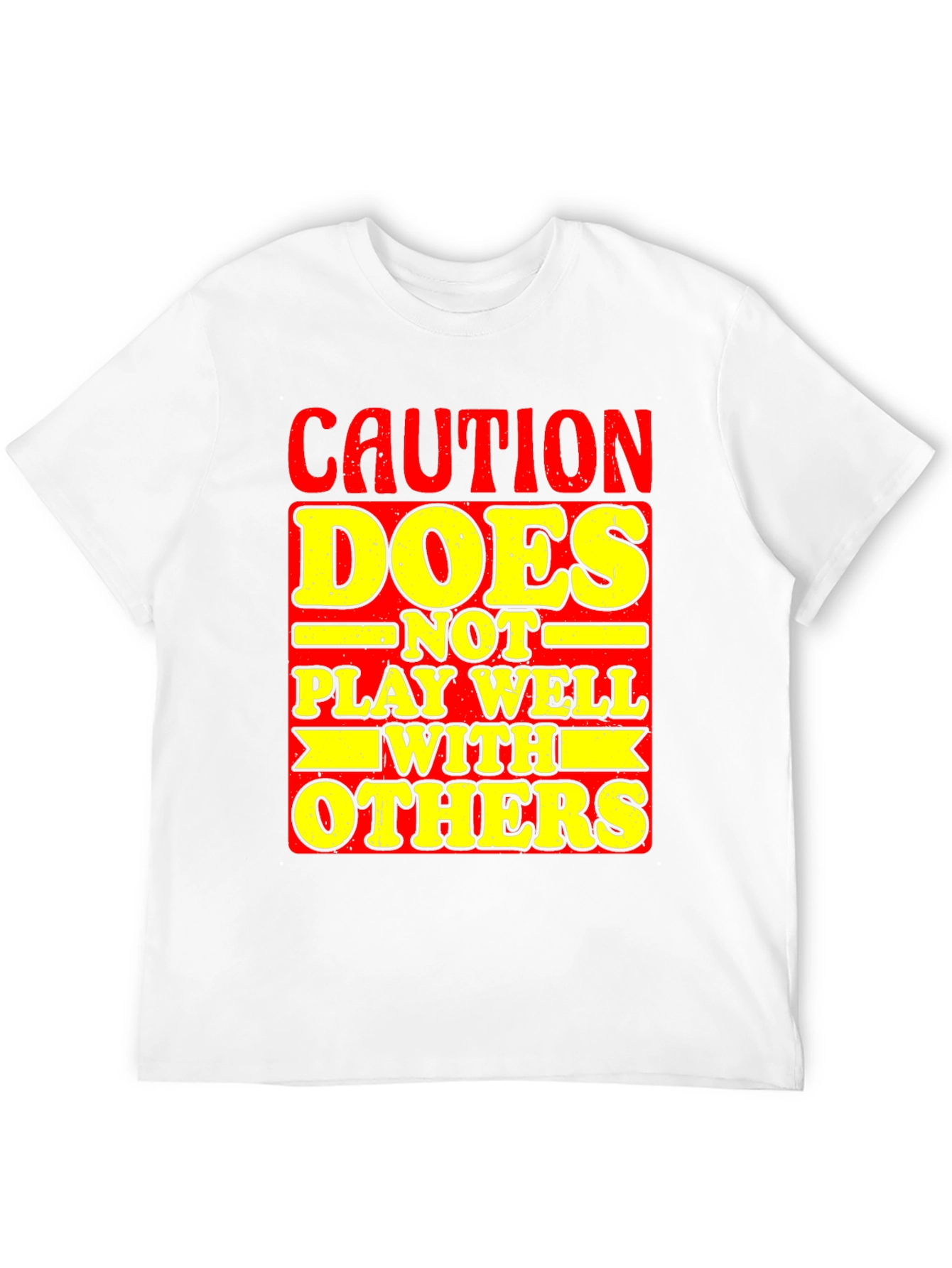 Black Caution Doesn't Play Well With Others Graphic Tee view 12