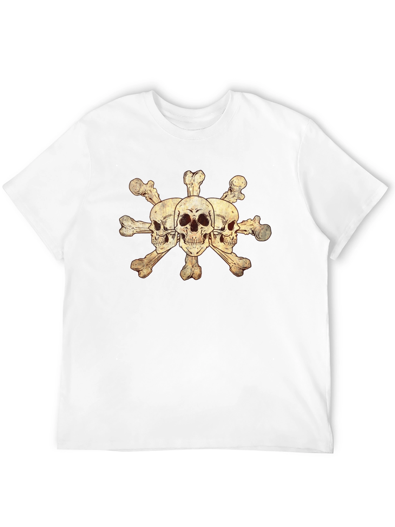 Black Skulls and Crossbones Graphic Tee - Black Cotton Blend view 12