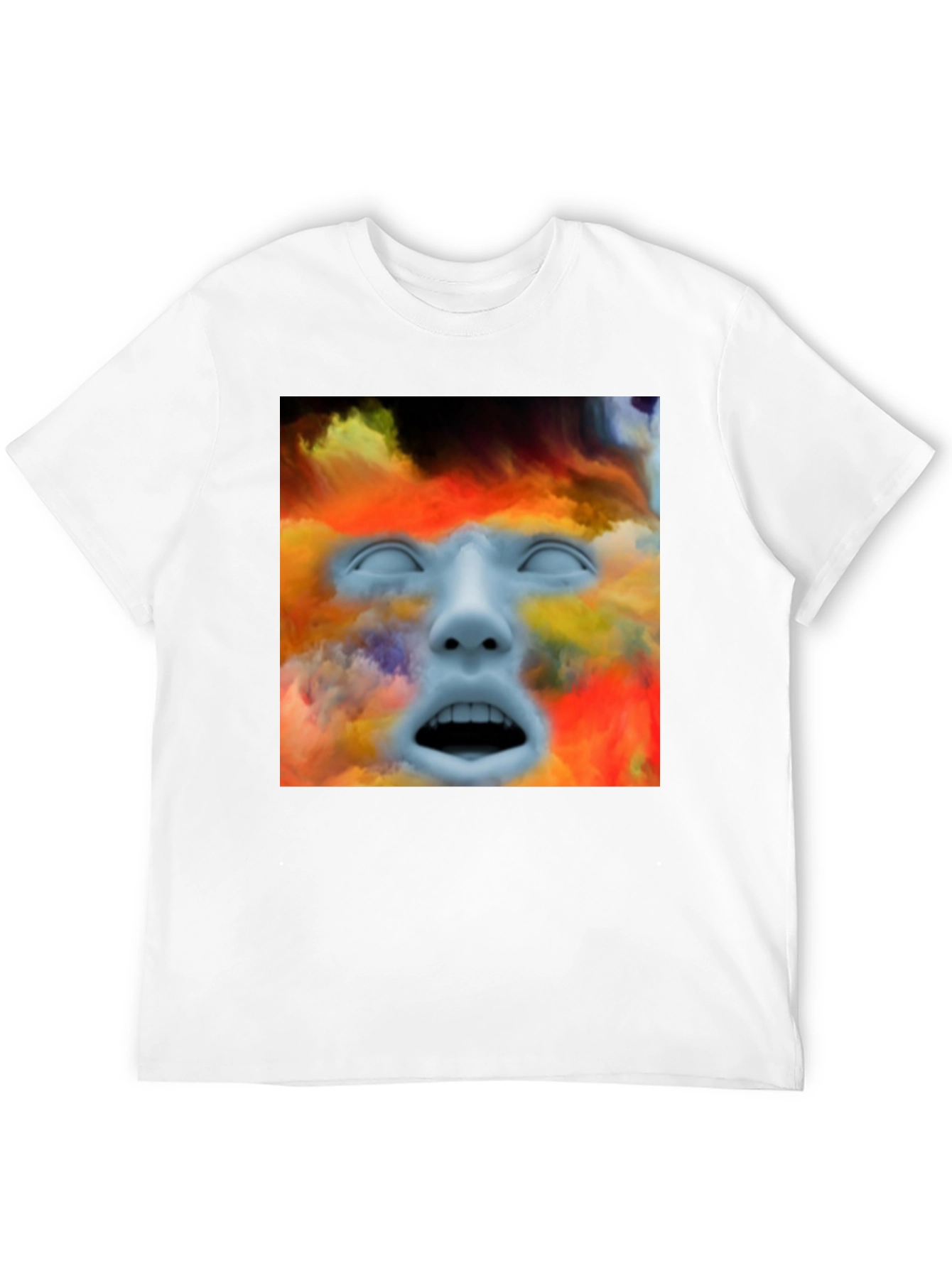 Black Surreal Face Graphic T-Shirt - Artistic Expression view 12