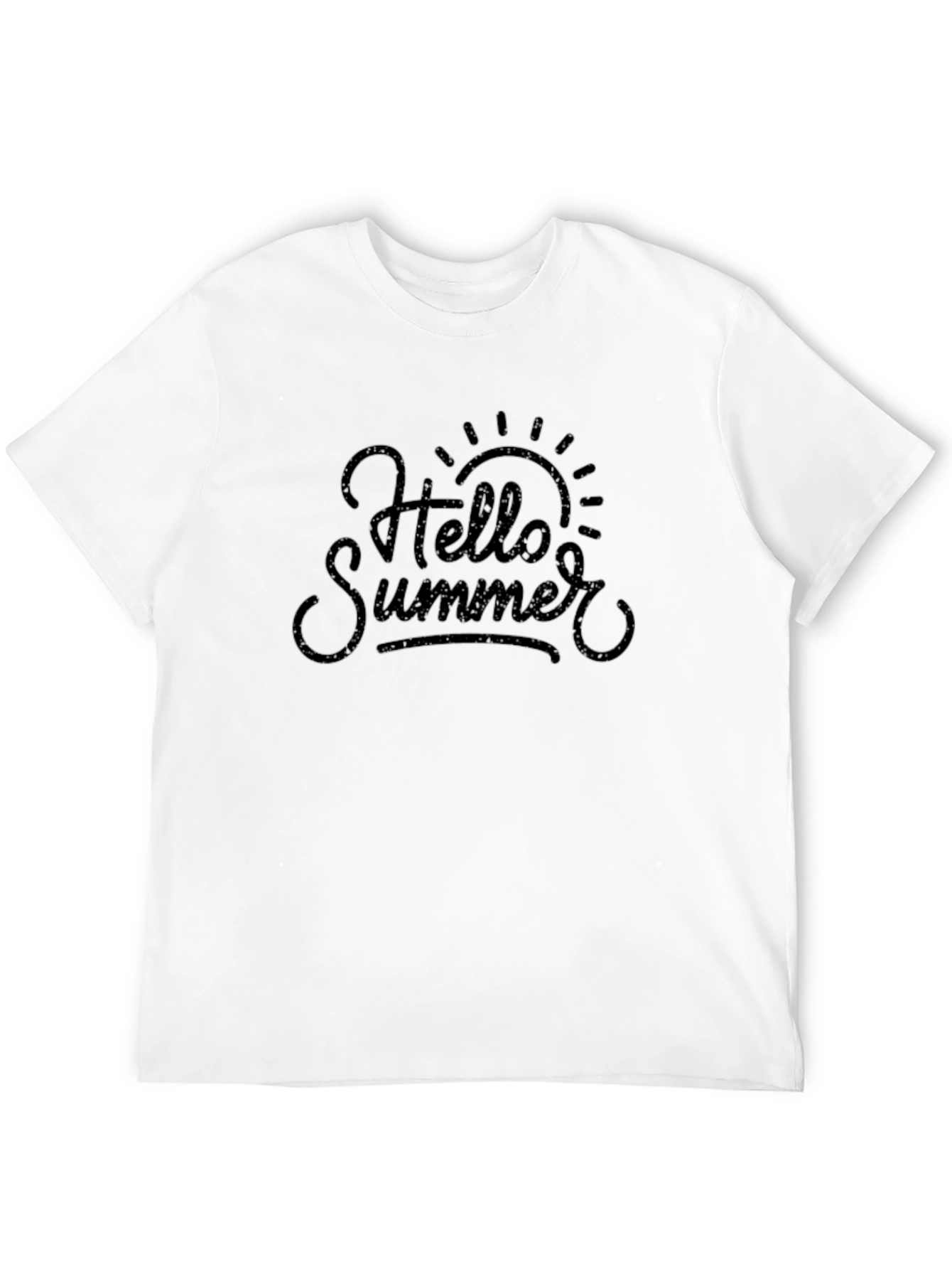 Black Hello Summer Graphic Tee - Black Cotton T-Shirt view 12