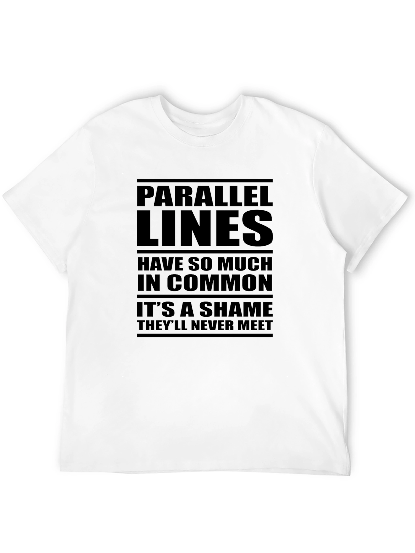 Black Parallel Lines Graphic Tee - Never Meet Funny T-Shirt view 12