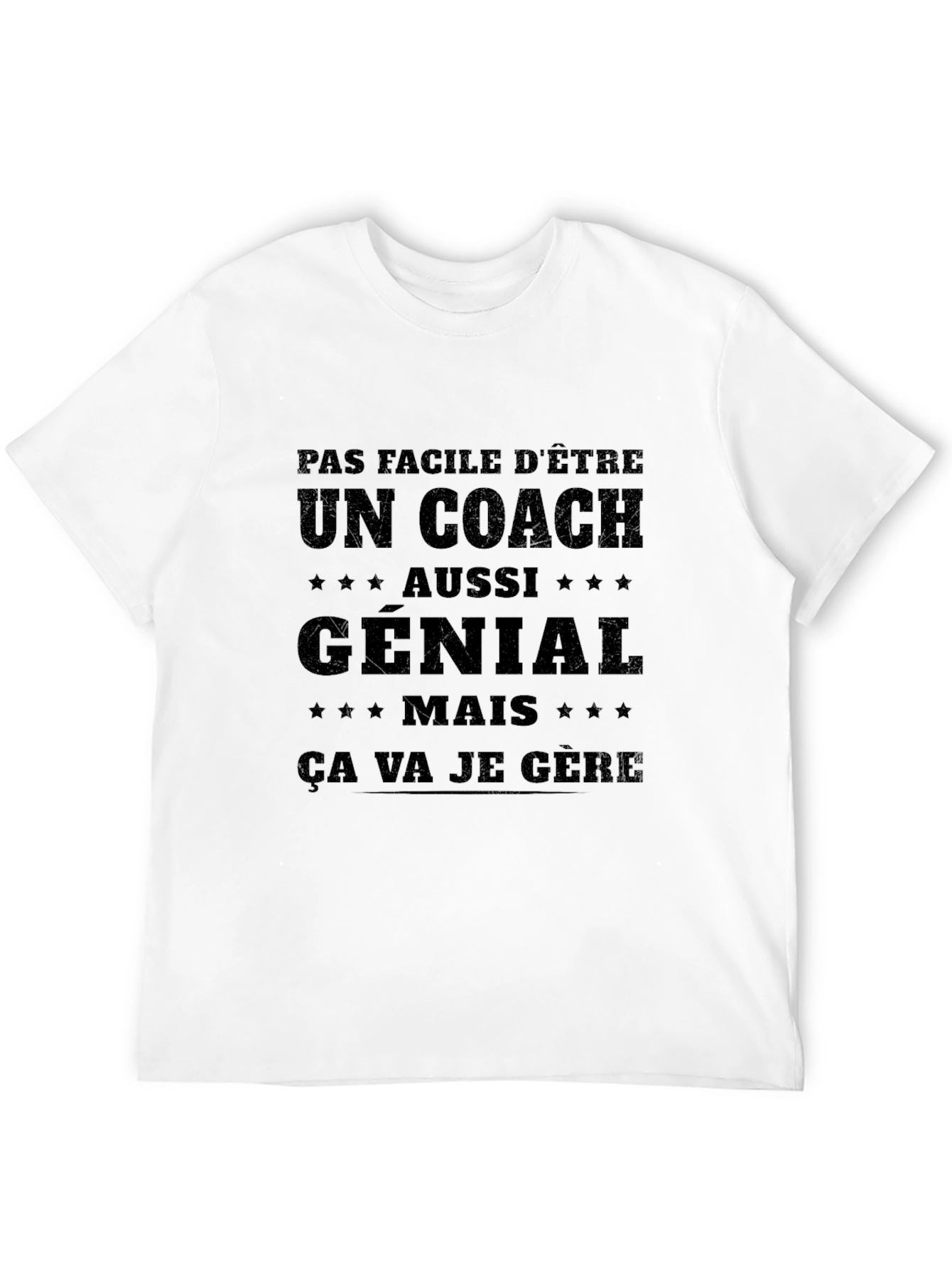 Black Funny Coach T-Shirt - "Pas Facile D'Être Un Coach" view 12
