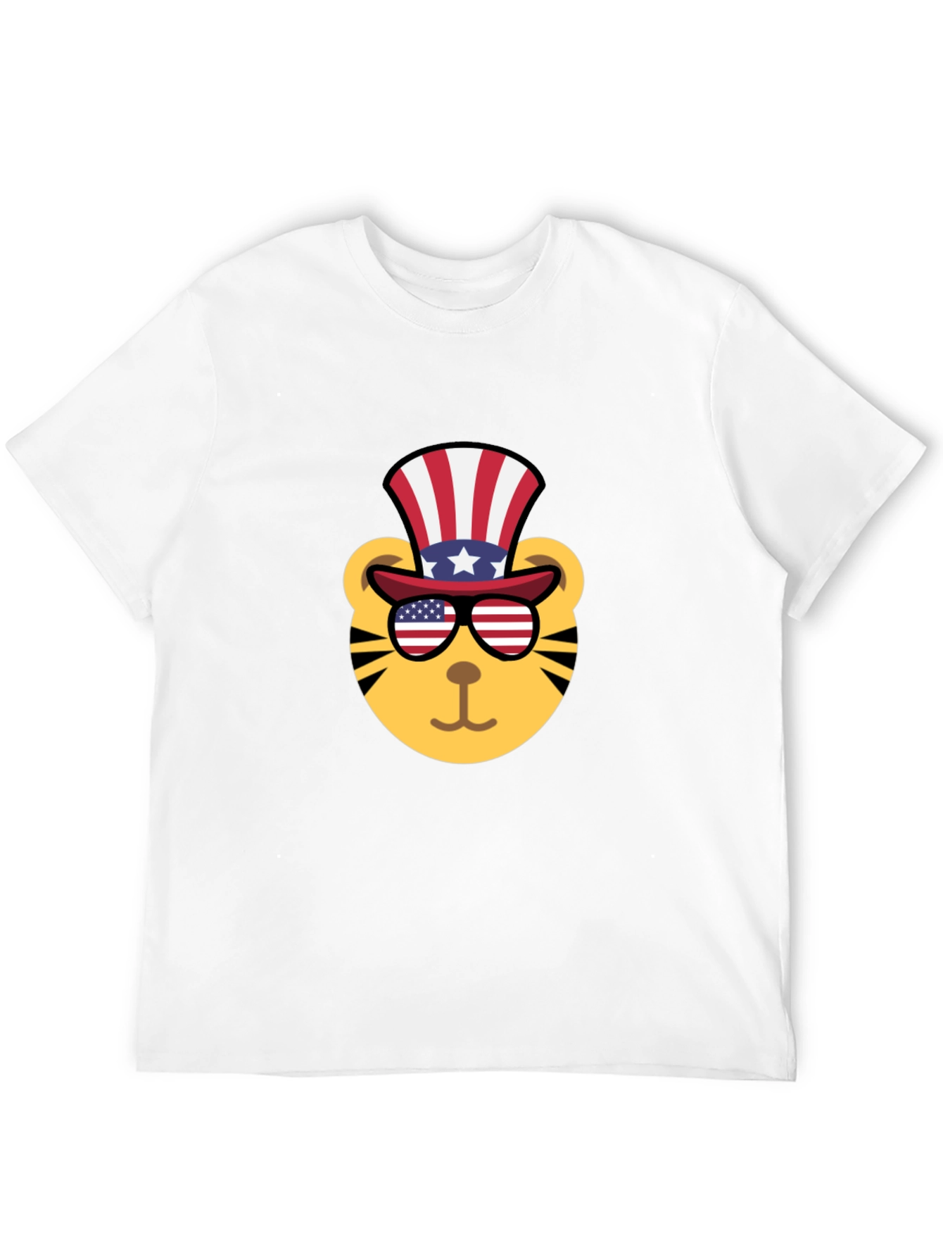 Black Patriotic Tiger Graphic Tee - Men's Black T-Shirt view 12
