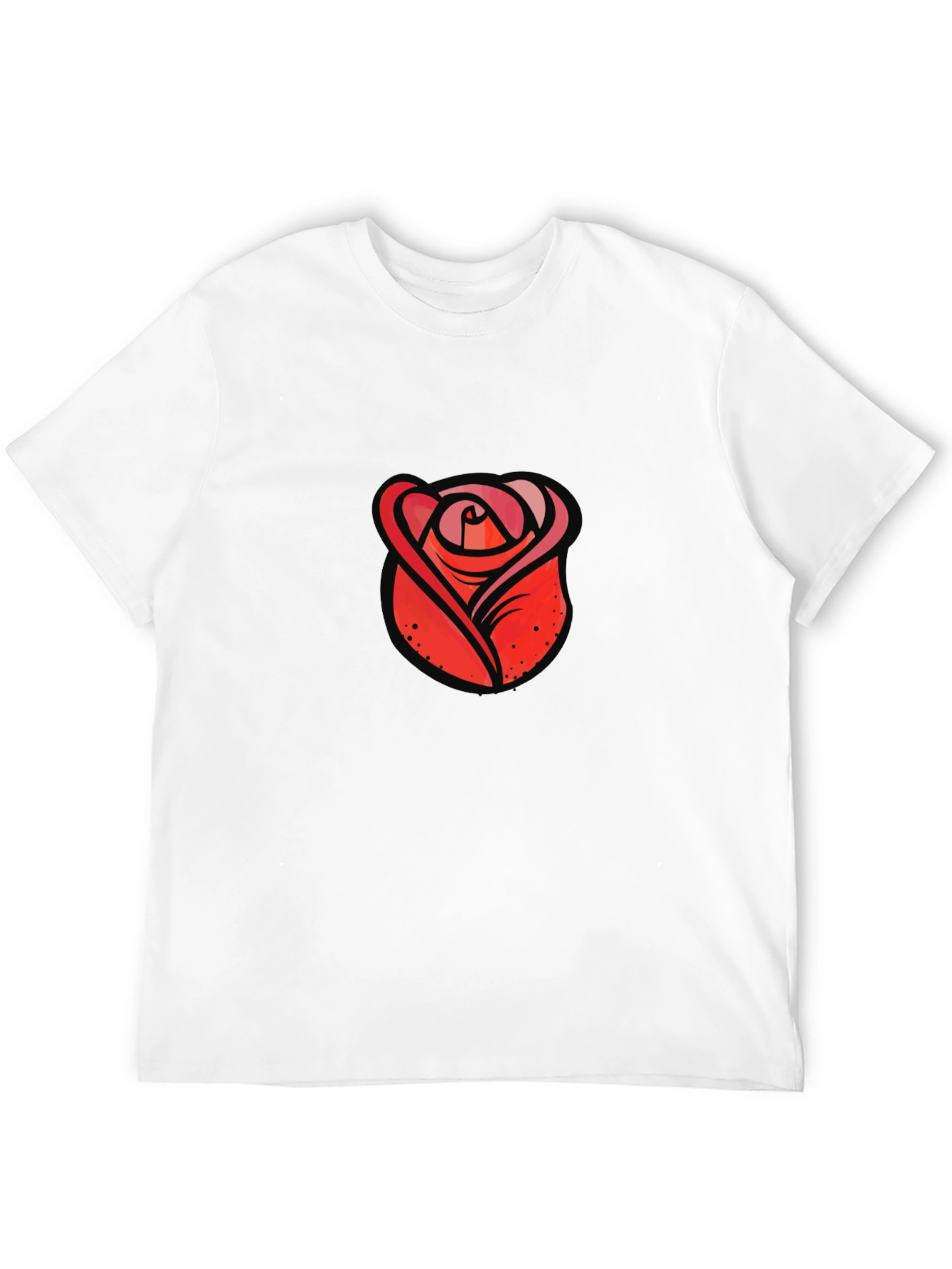 Black Red Rose Graphic Black T-Shirt view 12
