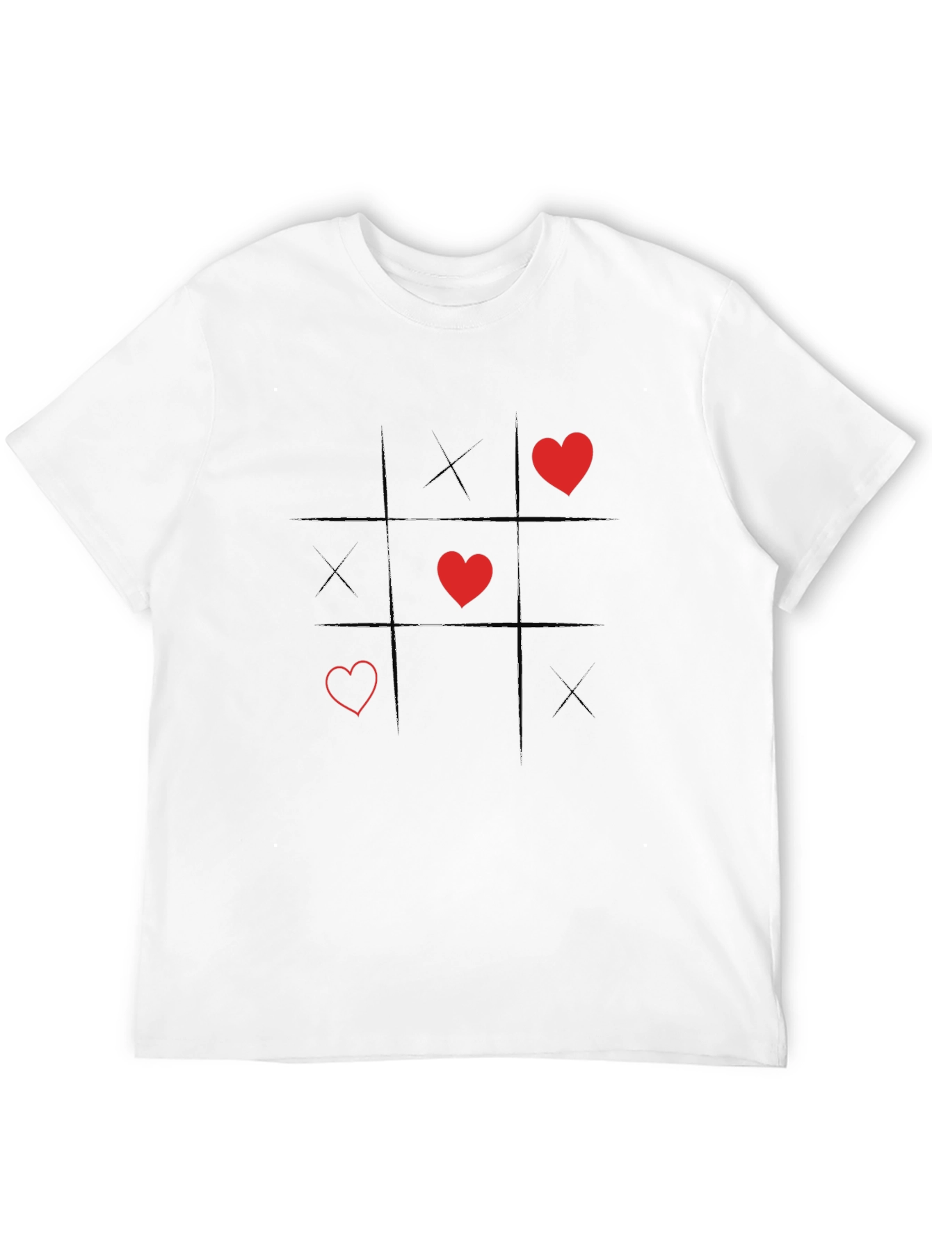 Black Tic-Tac-Toe Hearts & Kisses Black Graphic Tee view 12