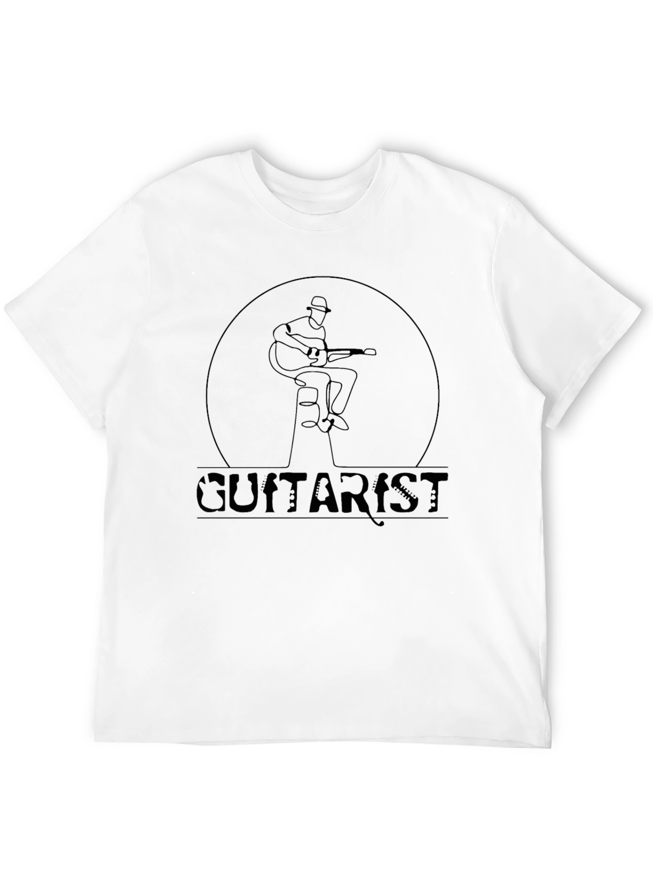 Black Guitarist Line Art Graphic Tee view 12