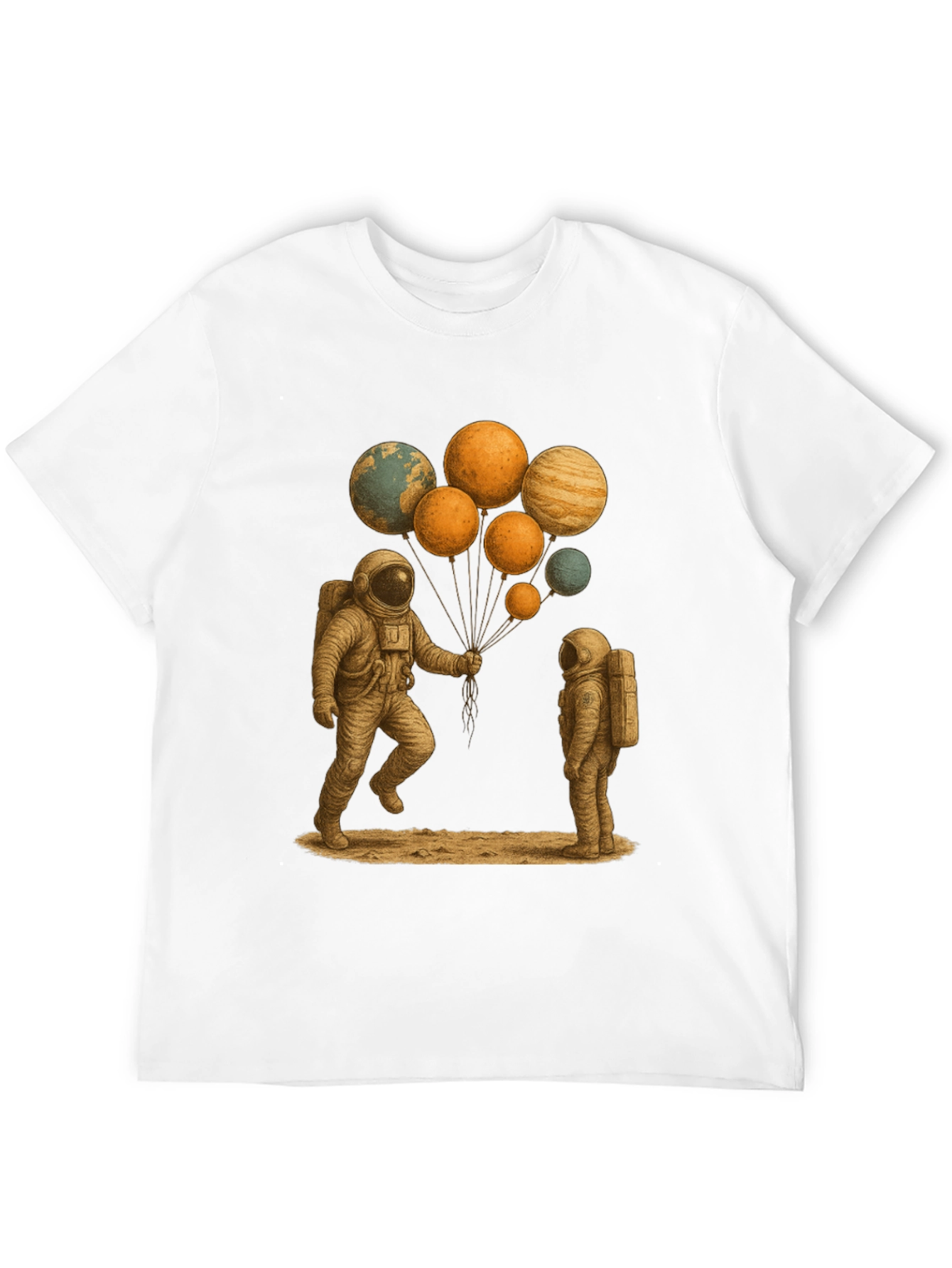 Black Astronauts and Planet Balloons Graphic Tee view 12