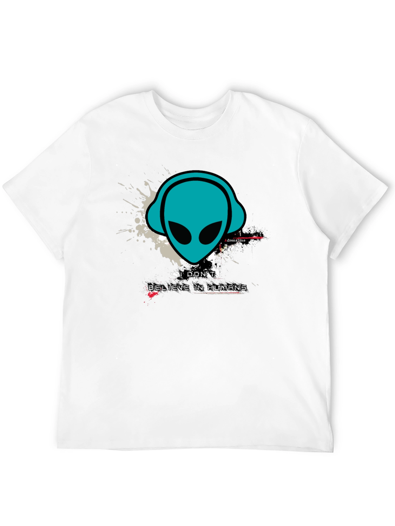 Black Alien Headphones Graphic Tee - Believe in Humans? view 12