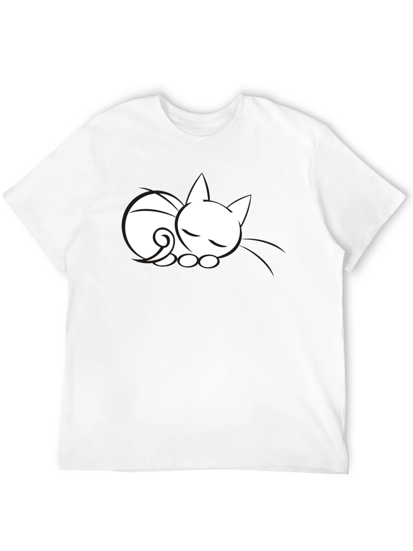 Black Sleeping Cat Graphic Tee - Soft Cotton view 12