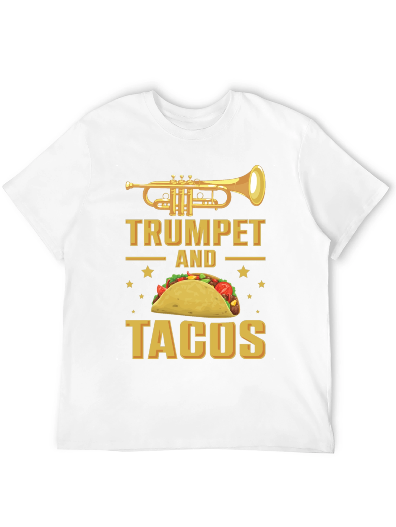 Black Trumpet and Tacos Graphic T-Shirt Funny Music Food Tee view 12