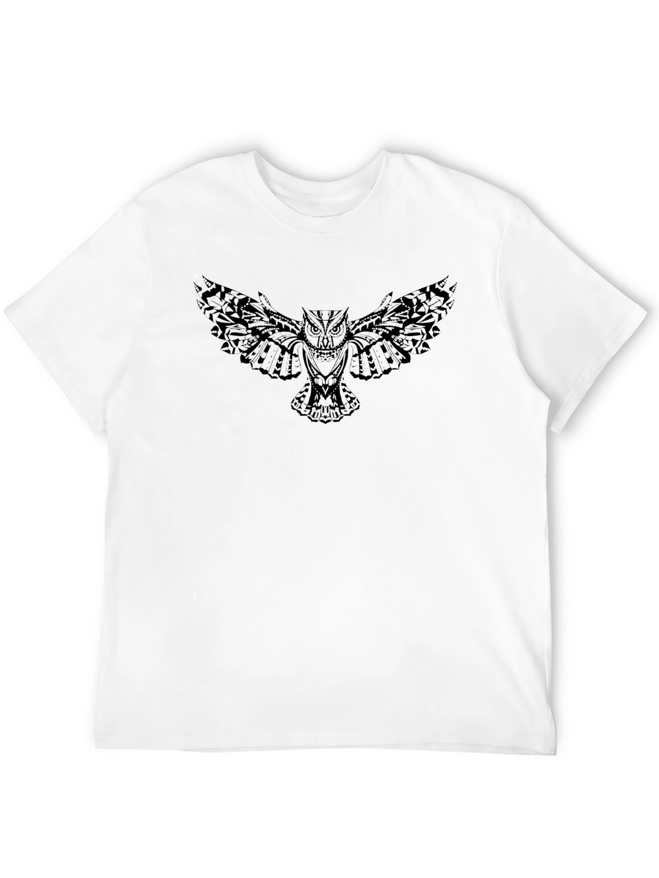 Black Black Owl Graphic Tee - Men's Short Sleeve Crew Neck T-Shirt view 12