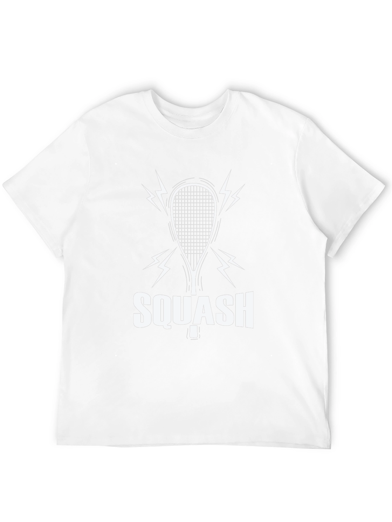 Black Squash Racket Graphic T-Shirt - Black Cotton Tee view 12
