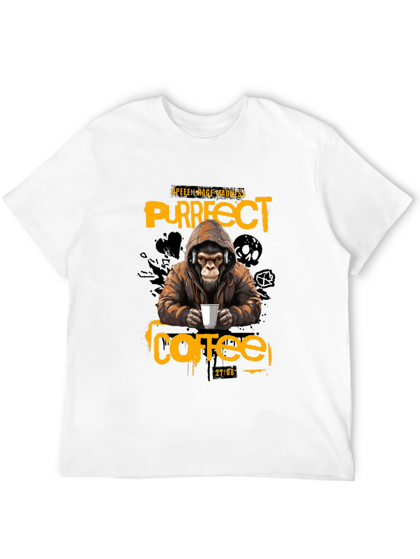 Black Ape Coffee T-Shirt - Purrfect Rage Madness view 12