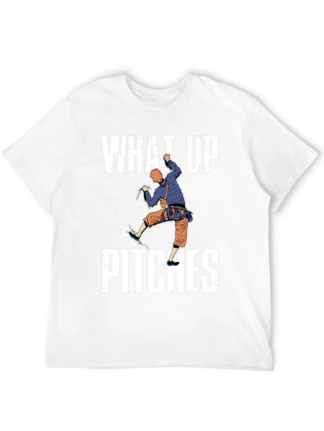 Black What Up Pitches Climbing Graphic T-Shirt view 12