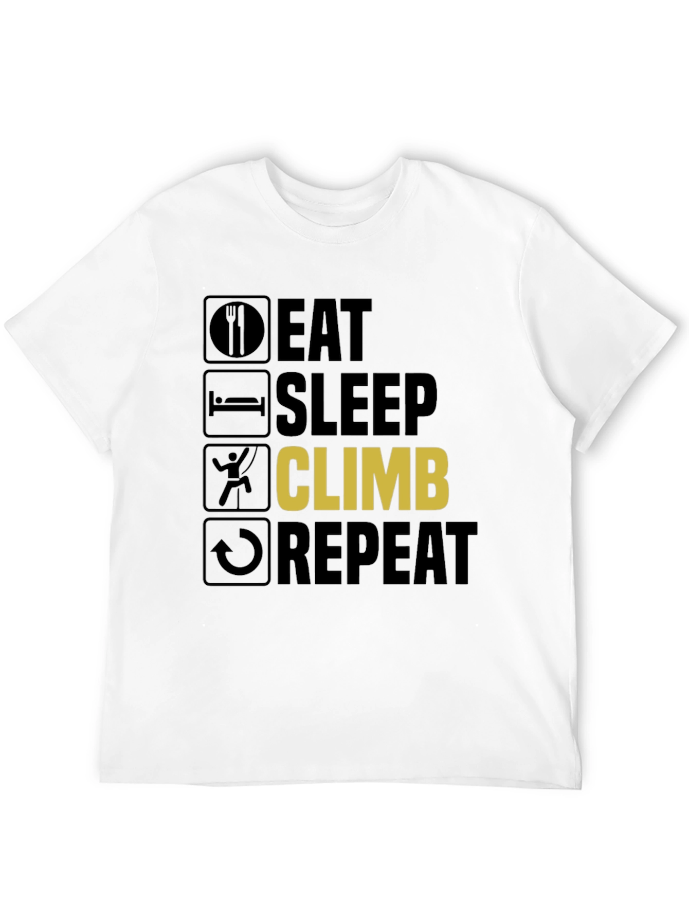 Black Eat Sleep Climb Repeat T-Shirt - Climbing Enthusiast view 12