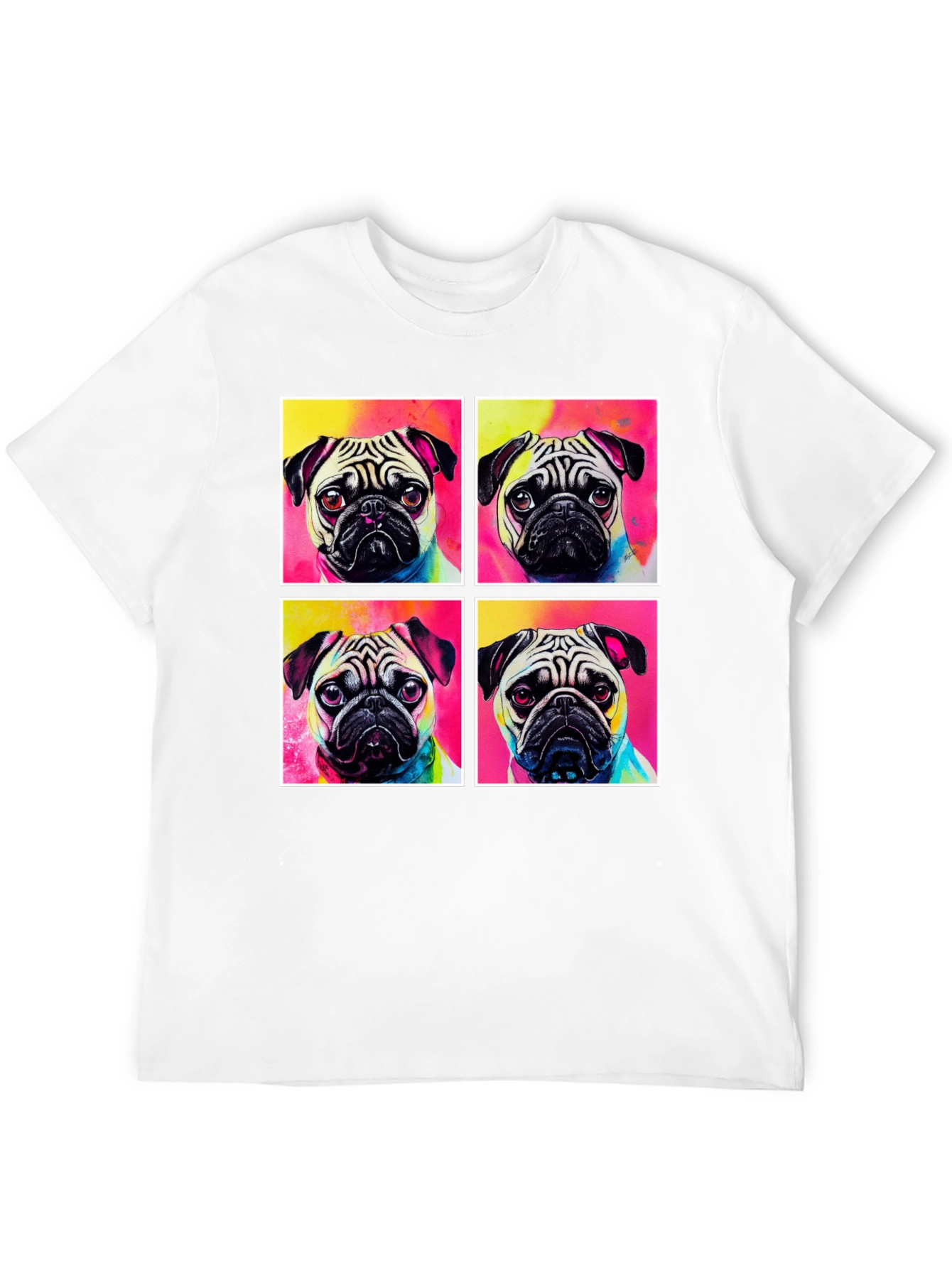 Black Pug Pop Art T-Shirt view 12