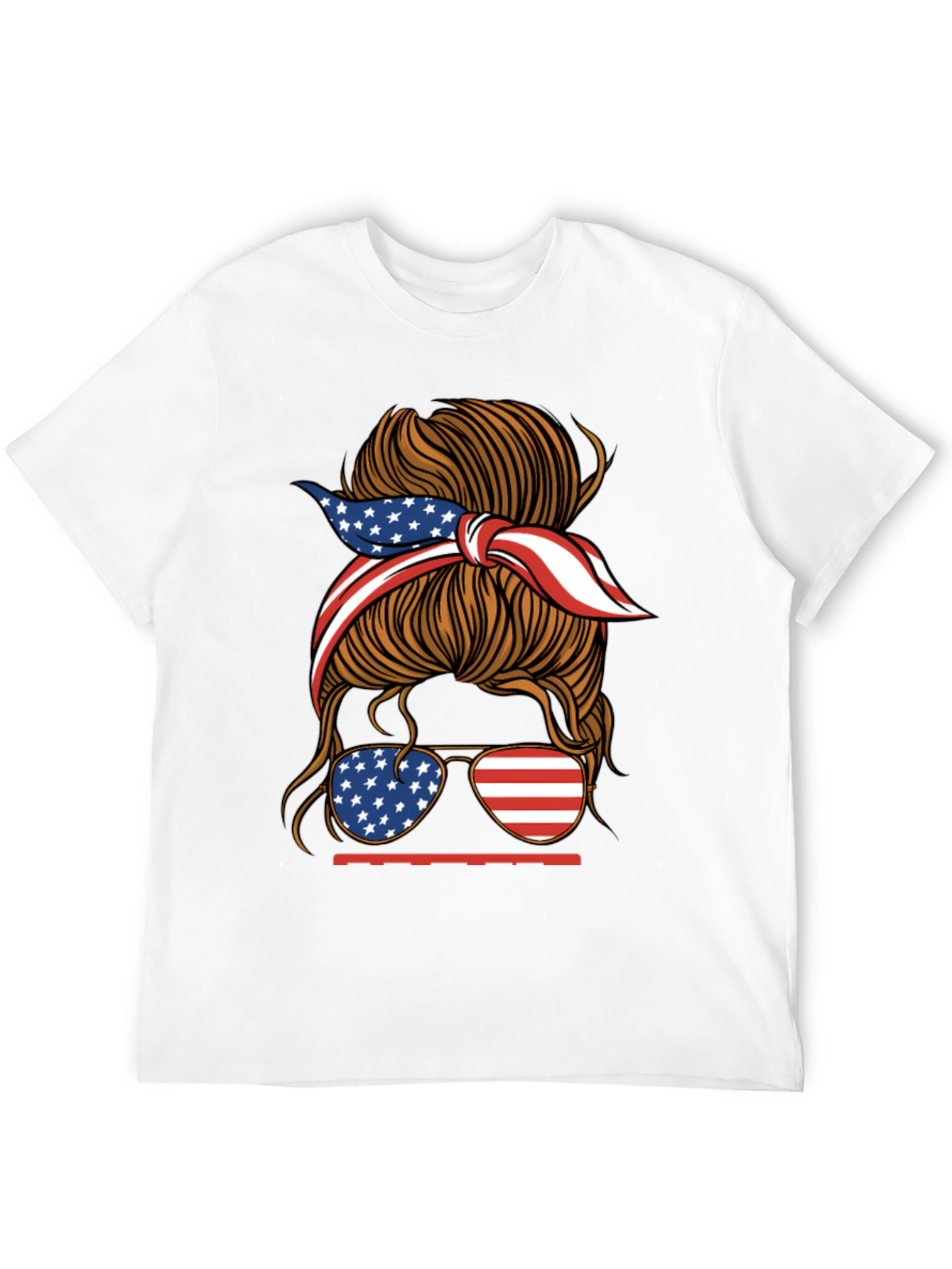Black Patriotic Messy Bun Women's Graphic Tee view 12