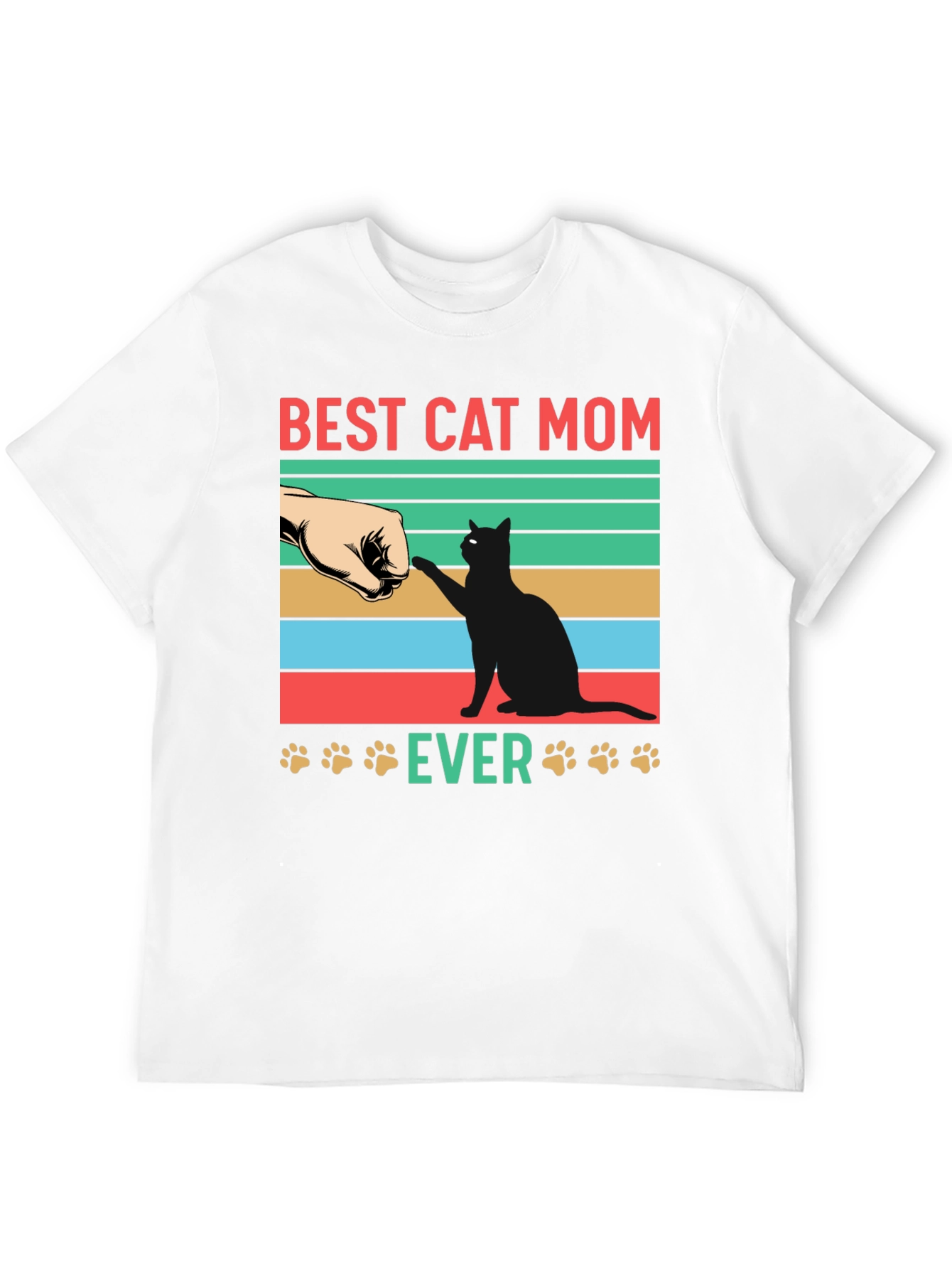 Black Best Cat Mom Ever Graphic T-Shirt view 12