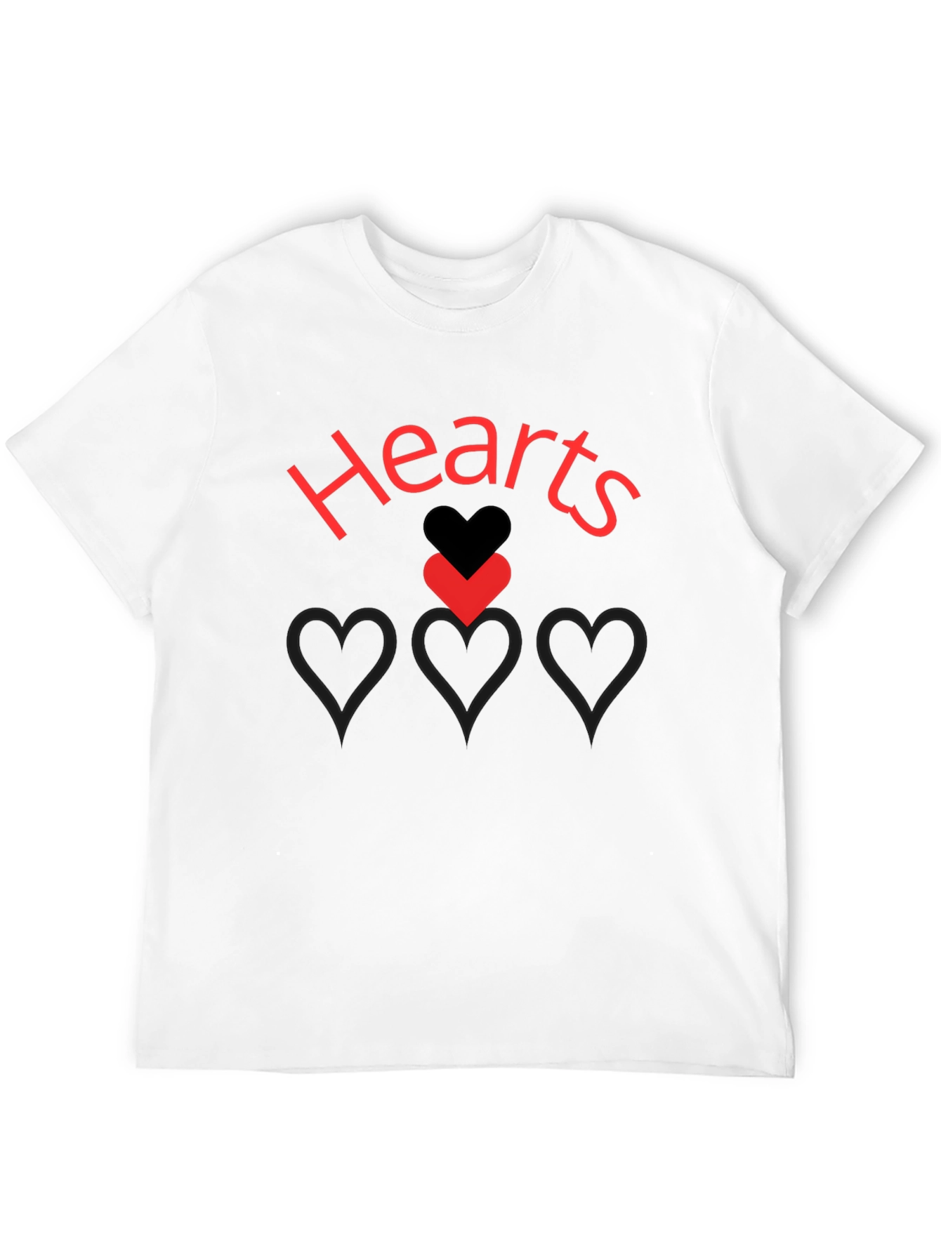 Black Hearts Graphic Print Black T-Shirt view 12