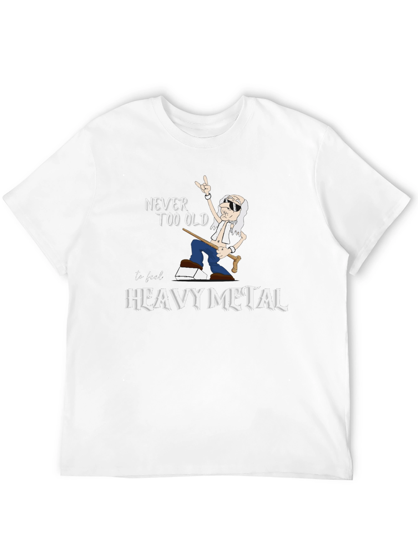 Black Never Too Old Heavy Metal Graphic T-Shirt view 12