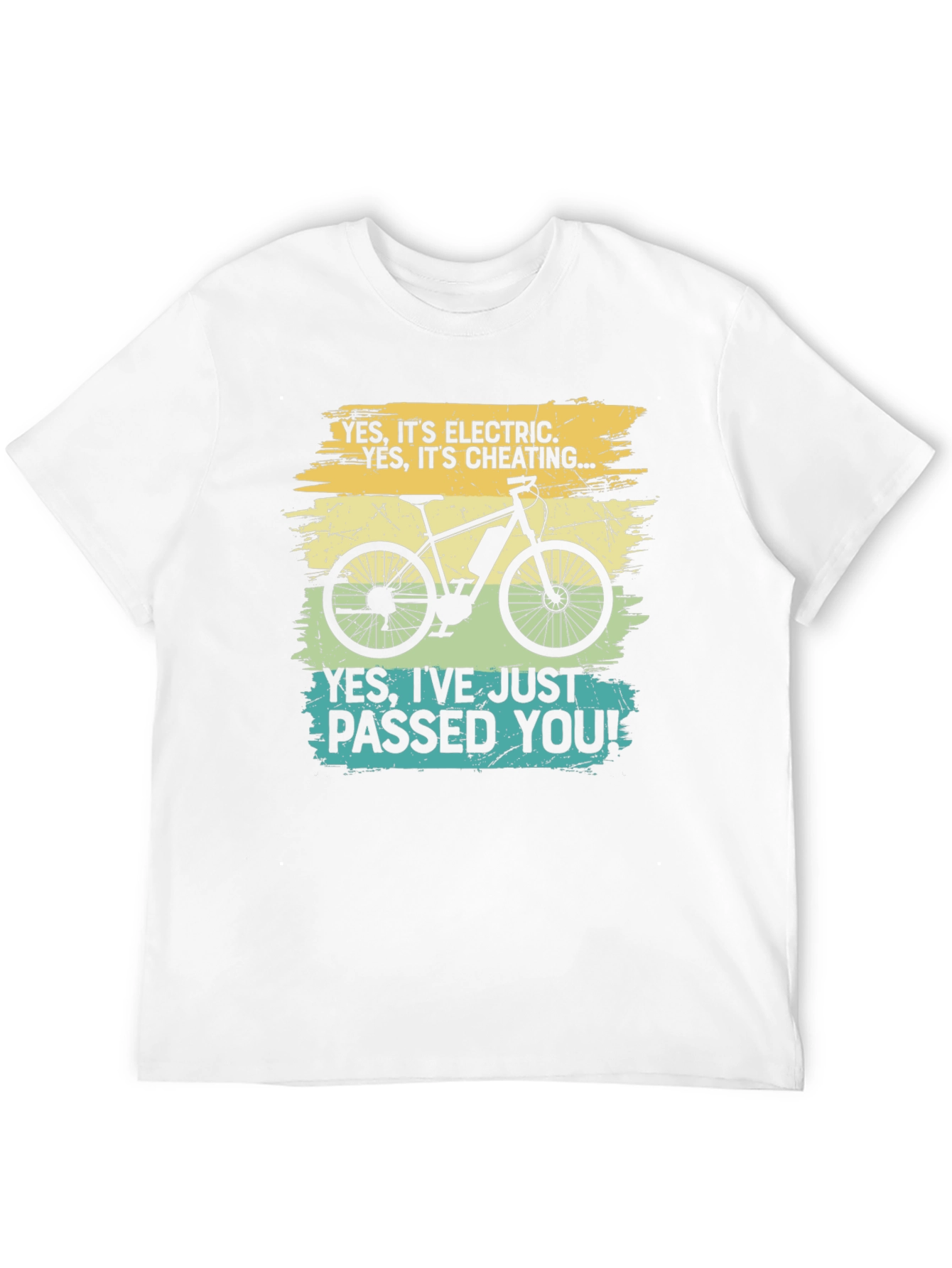 Black Electric Bike T-Shirt - "Yes, I've Just Passed You!" view 12