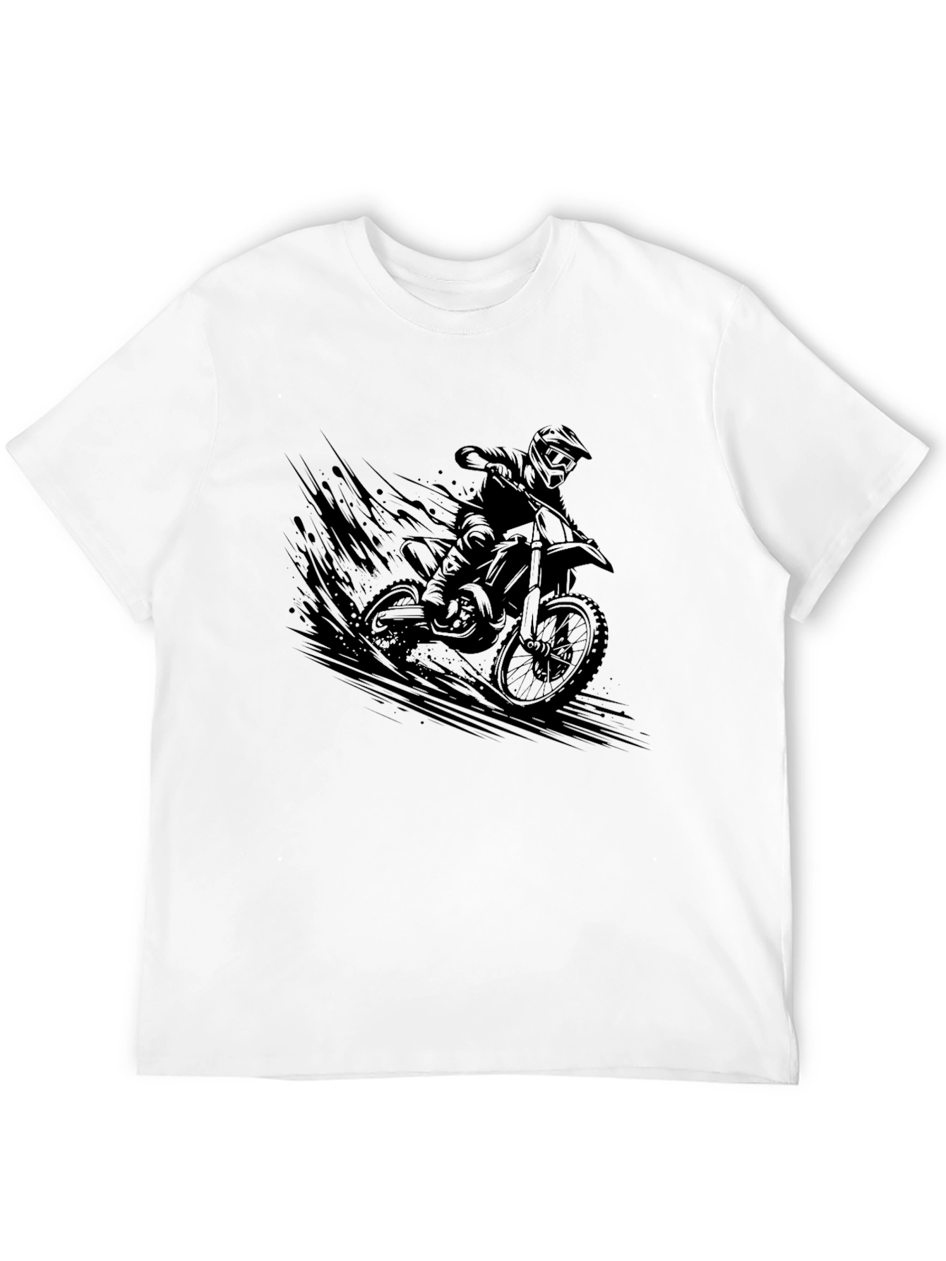 Black Motorcross Rider Graphic Black T-Shirt view 12