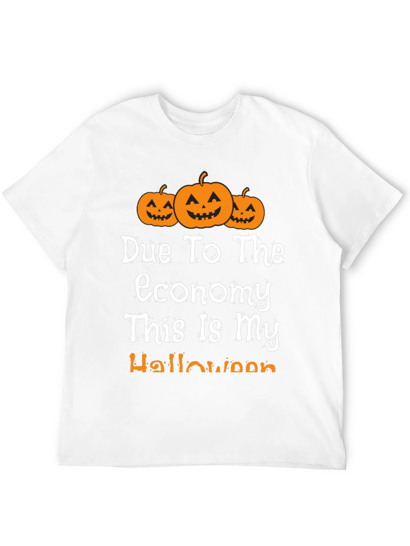 Black Funny Halloween Economy Pumpkin T-Shirt view 12