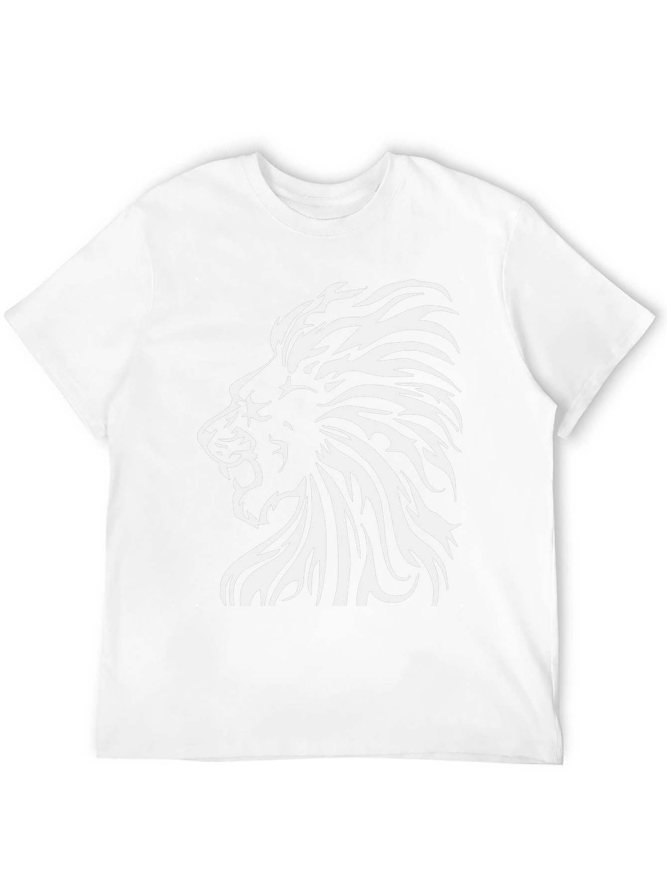 Black Lion Graphic Print T-Shirt - Bold Black Tee view 12