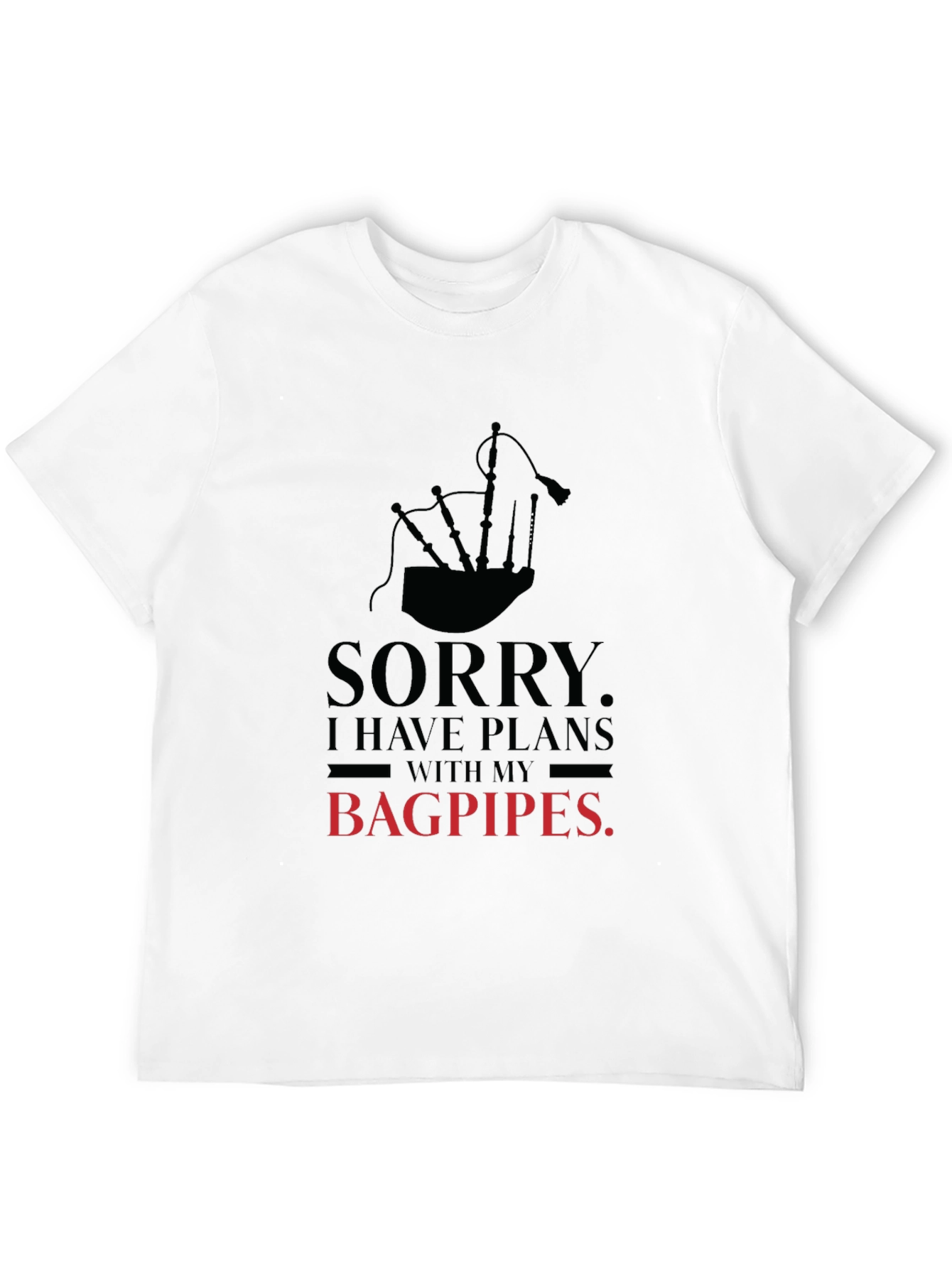 Black Bagpipes Plans T-Shirt - Scottish Music Tee view 12