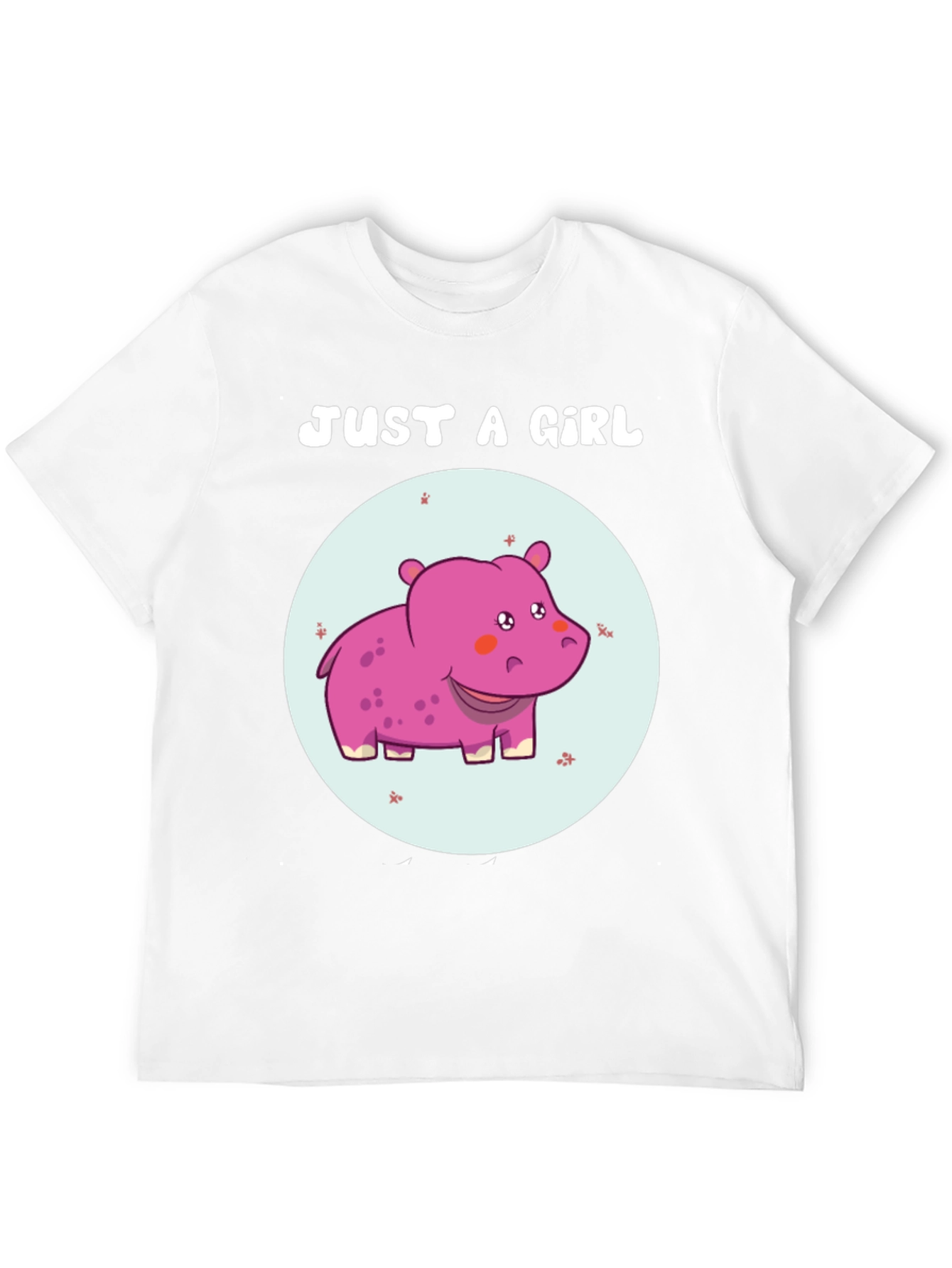 Black Just A Girl Hippo T-Shirt Cute Animal Graphic Tee view 12