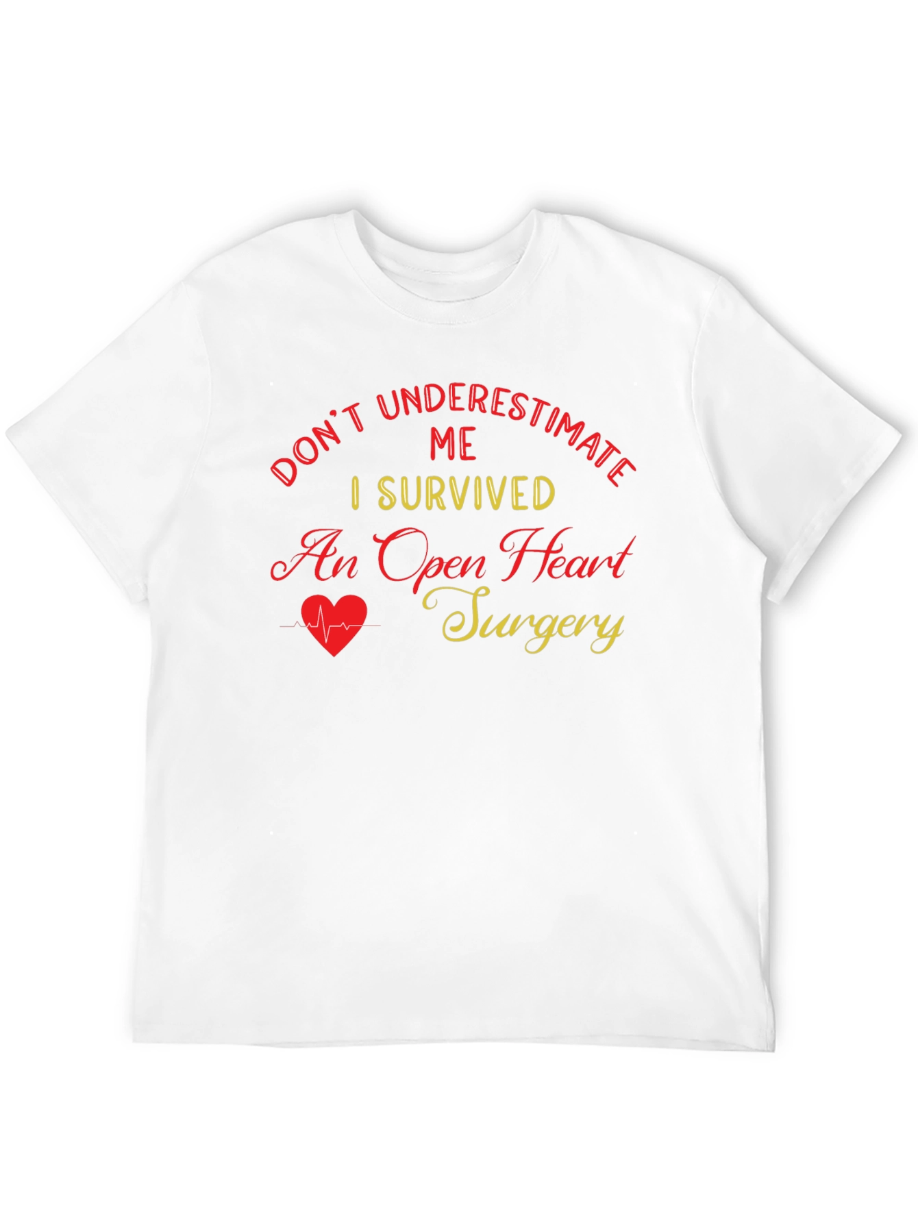 Black I Survived Open Heart Surgery Black T-Shirt view 12