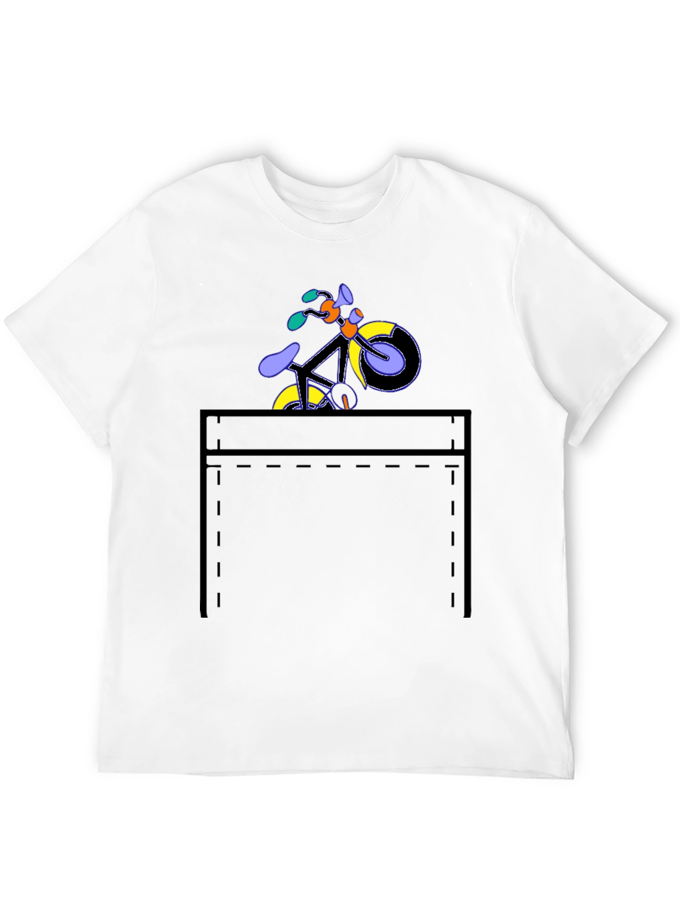 Black Bike in Pocket Graphic Tee - Stylish Casual Wear view 12