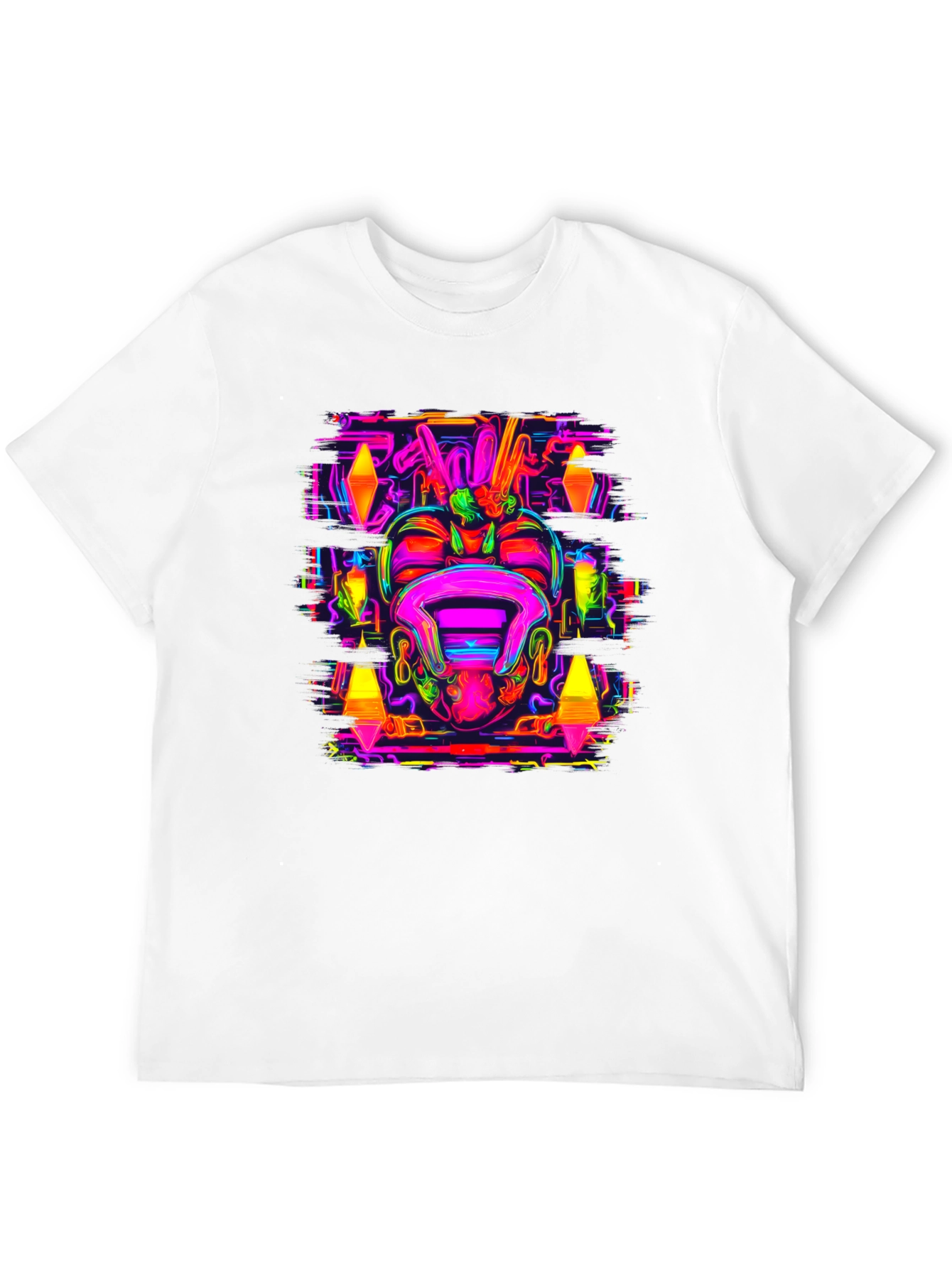 Black Psychedelic Neon Graphic Tee view 12