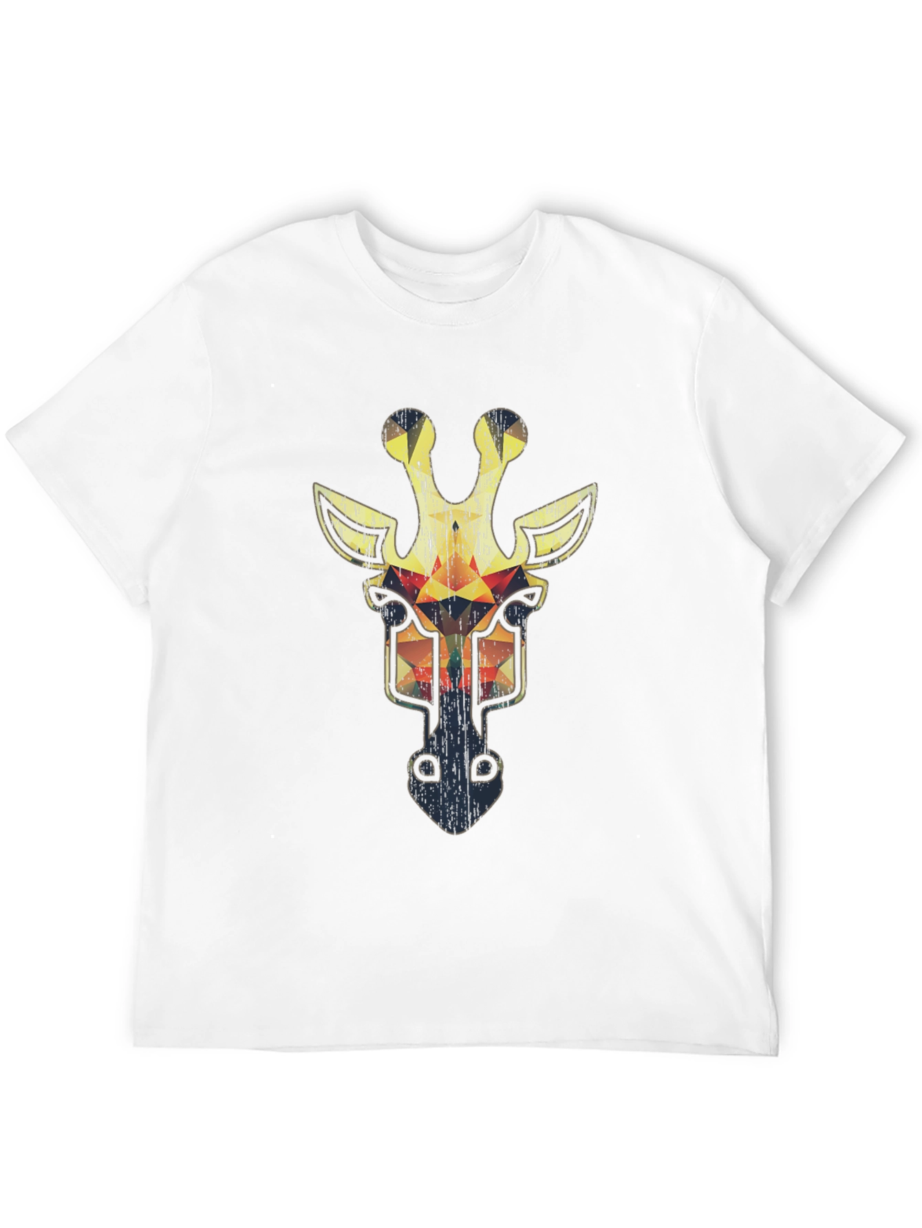Black Geometric Giraffe Graphic Tee - Cool Animal Print T-Shirt view 12