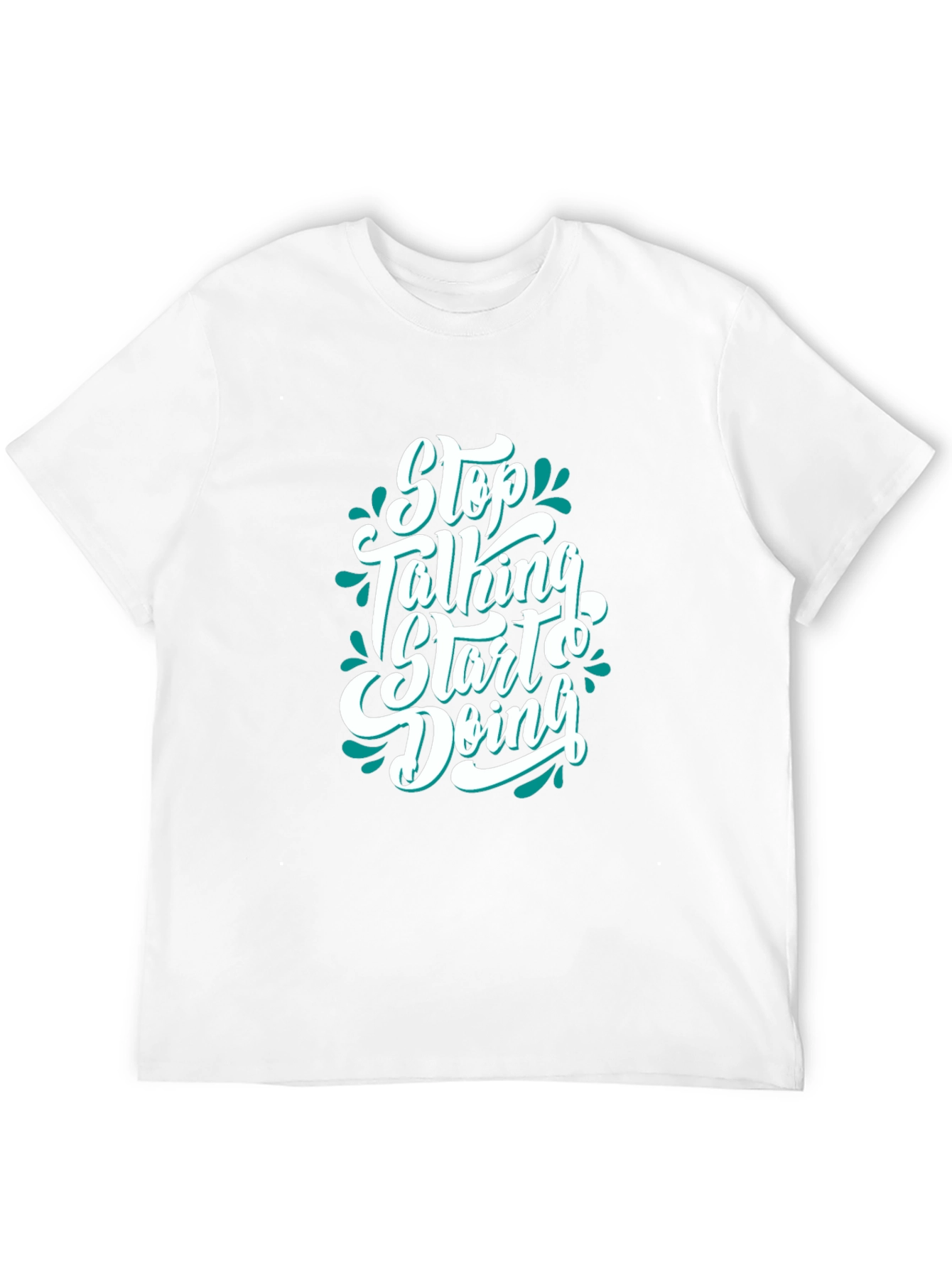 Black Motivational Black T-Shirt - Stop Talking Start Doing view 12