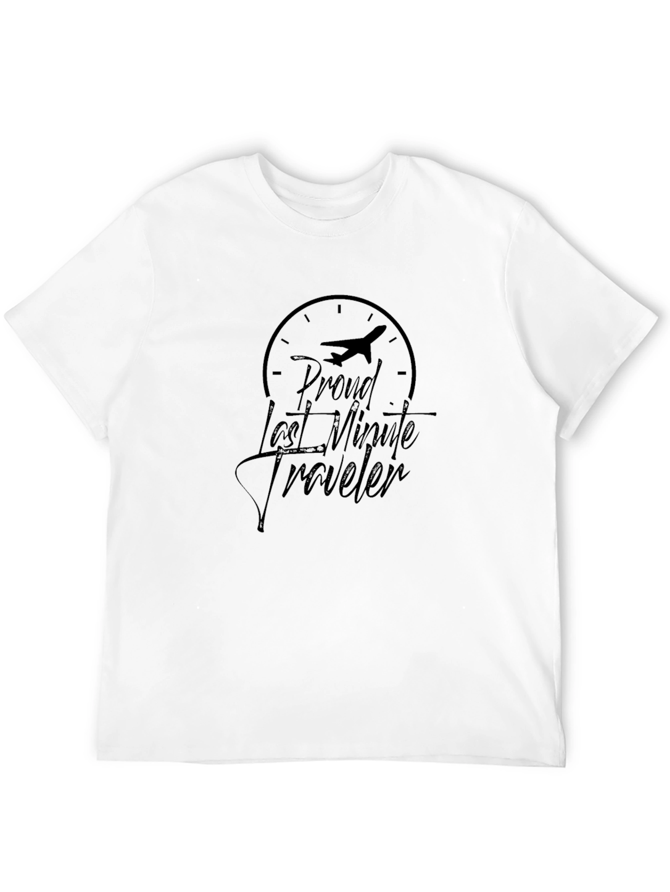 Black Proud Last Minute Traveler Black Graphic Tee view 12