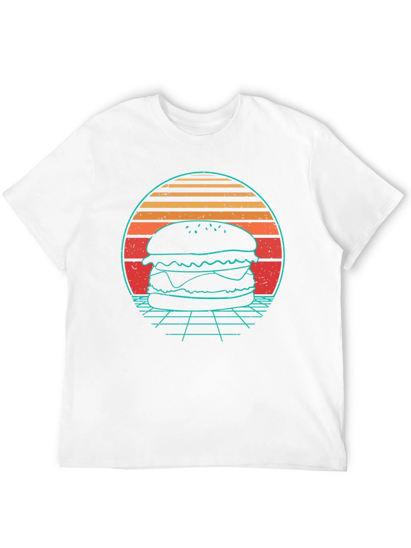 Retro Burger T-Shirt - Synthwave Design - 12