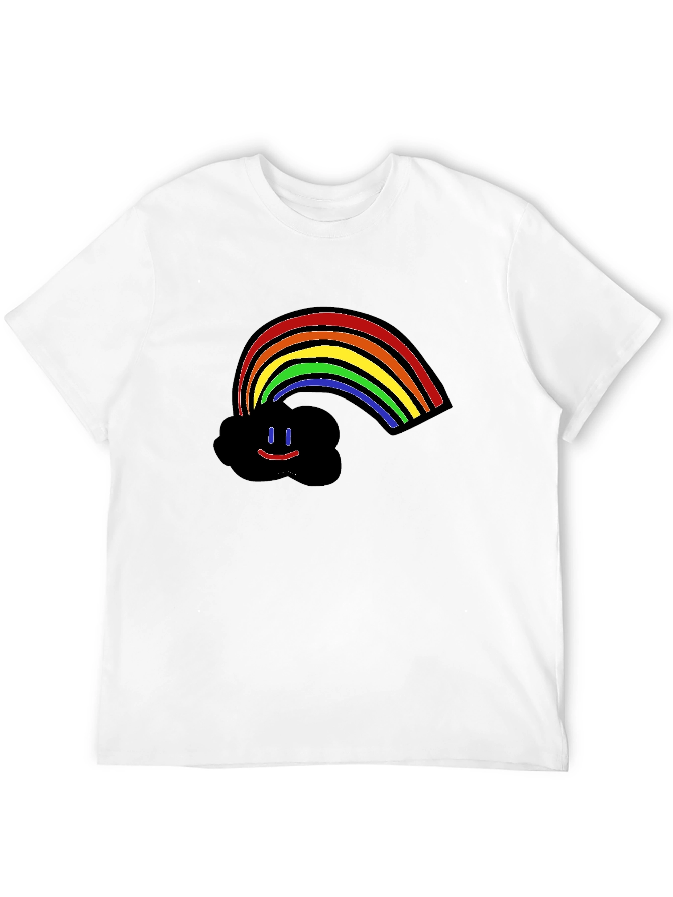 Black Rainbow Cloud Graphic Print T-Shirt - Black view 12