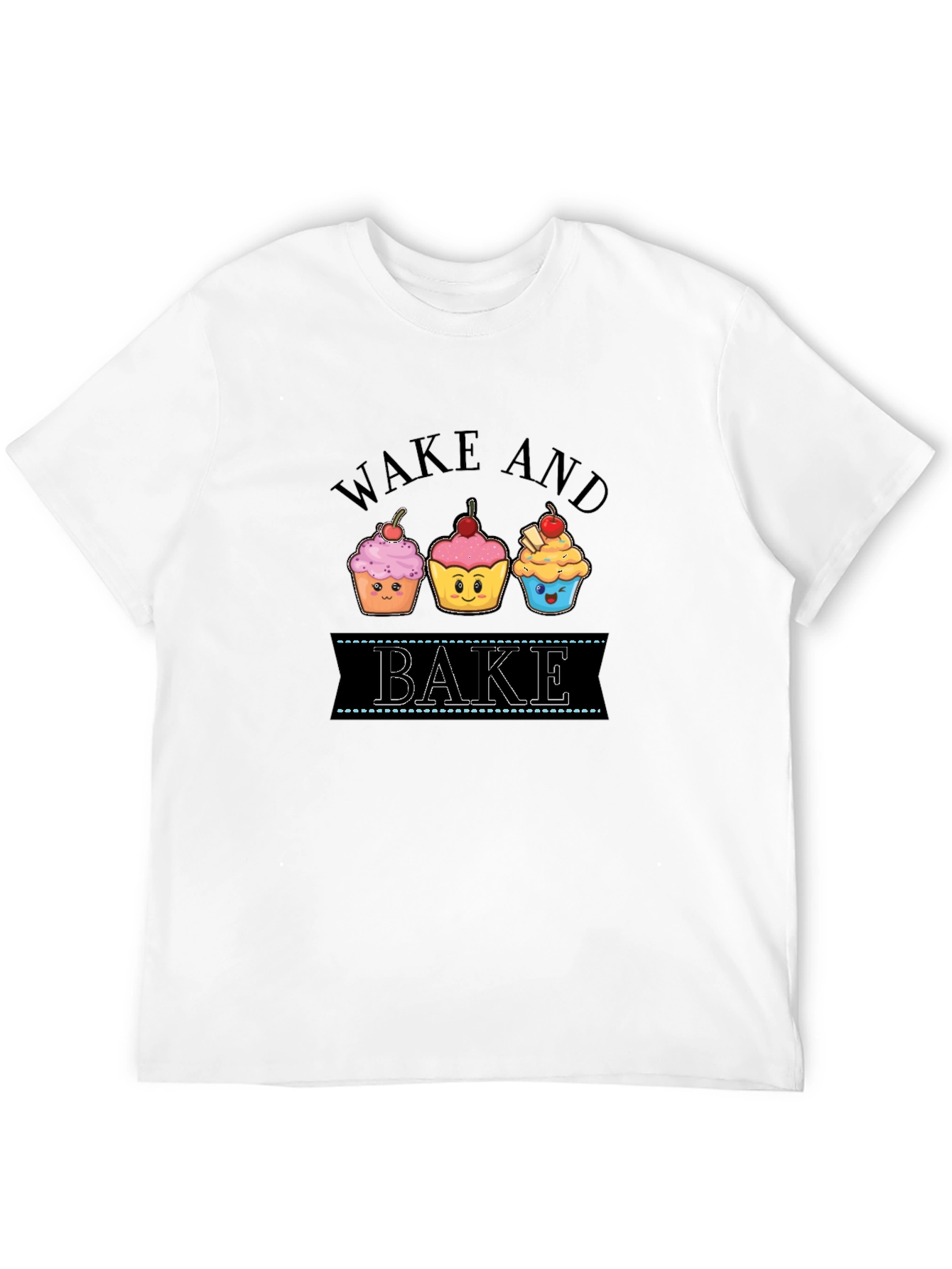 Black Wake and Bake Cupcake Graphic T-Shirt view 12