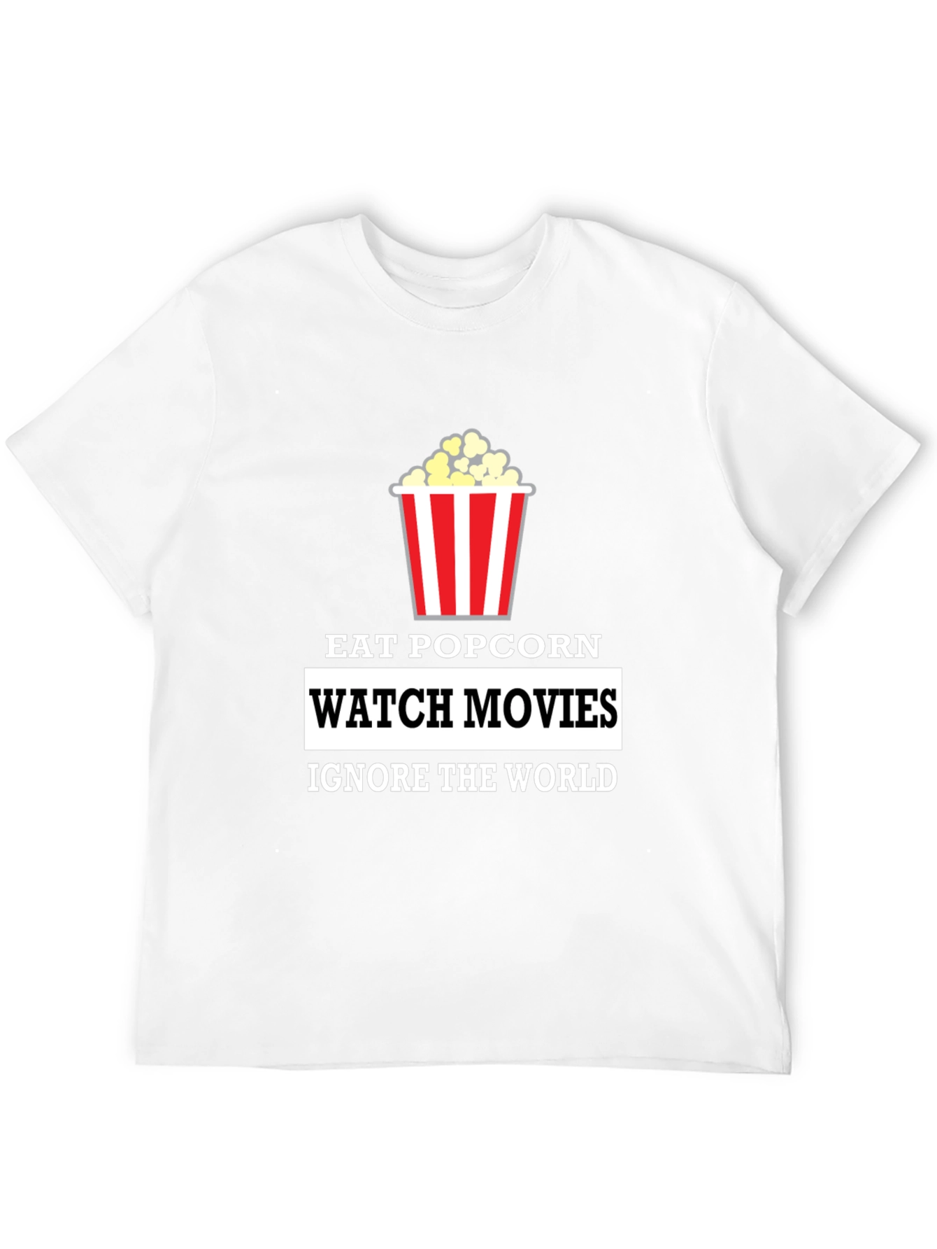Black Eat Popcorn Watch Movies T-Shirt view 12