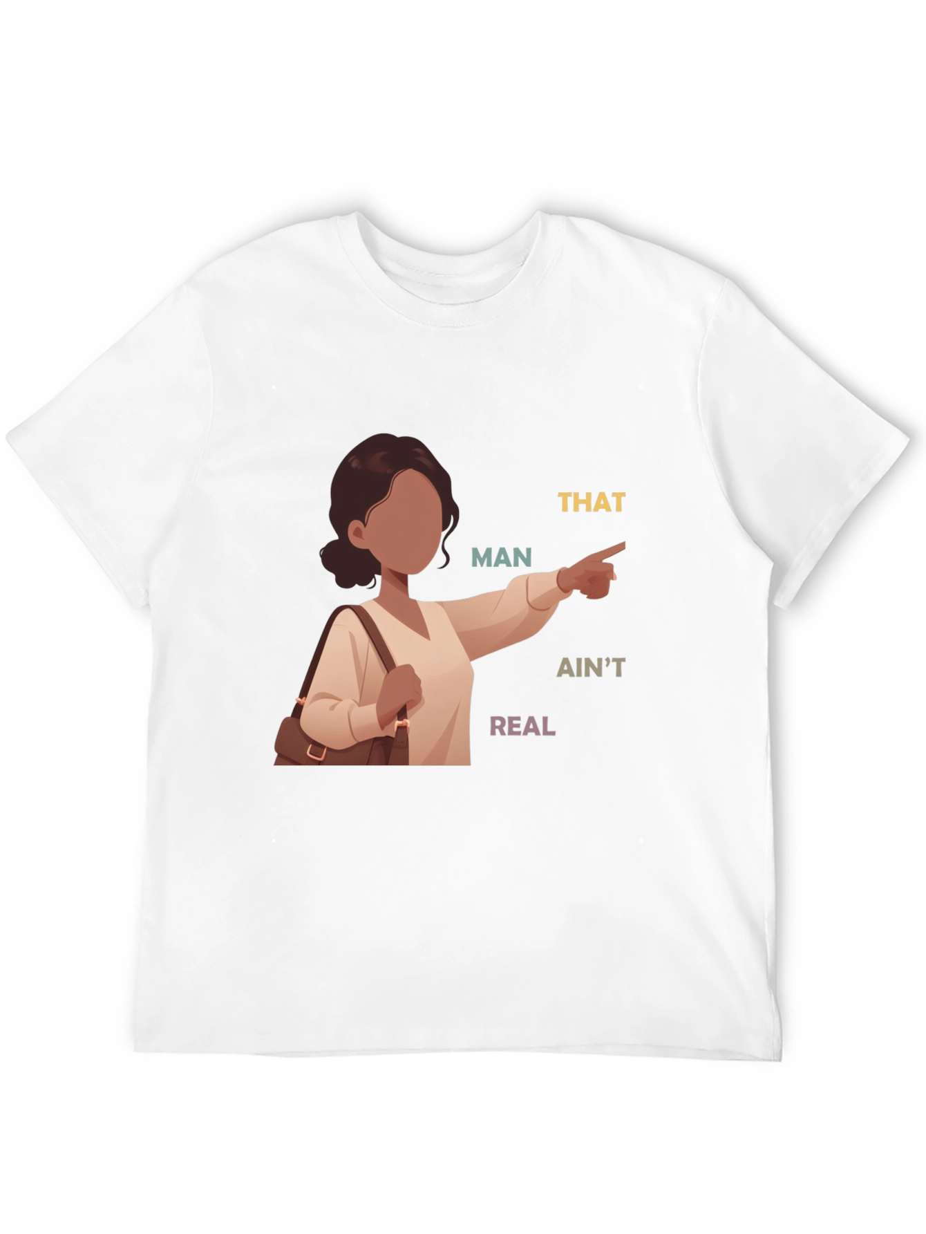 Black That Man Ain't Real T-Shirt view 12