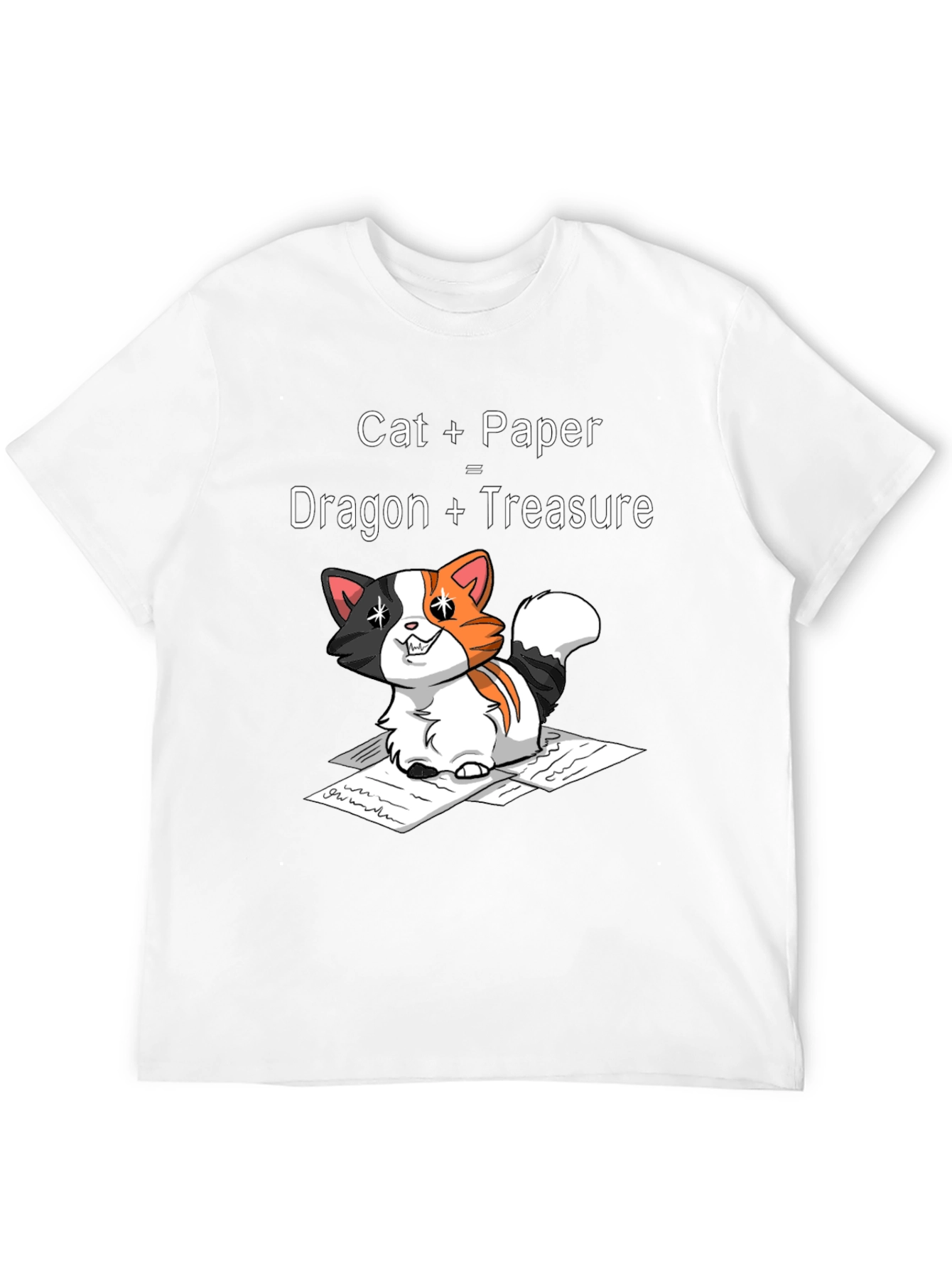 Black Cat Dragon Treasure Graphic T-Shirt view 12