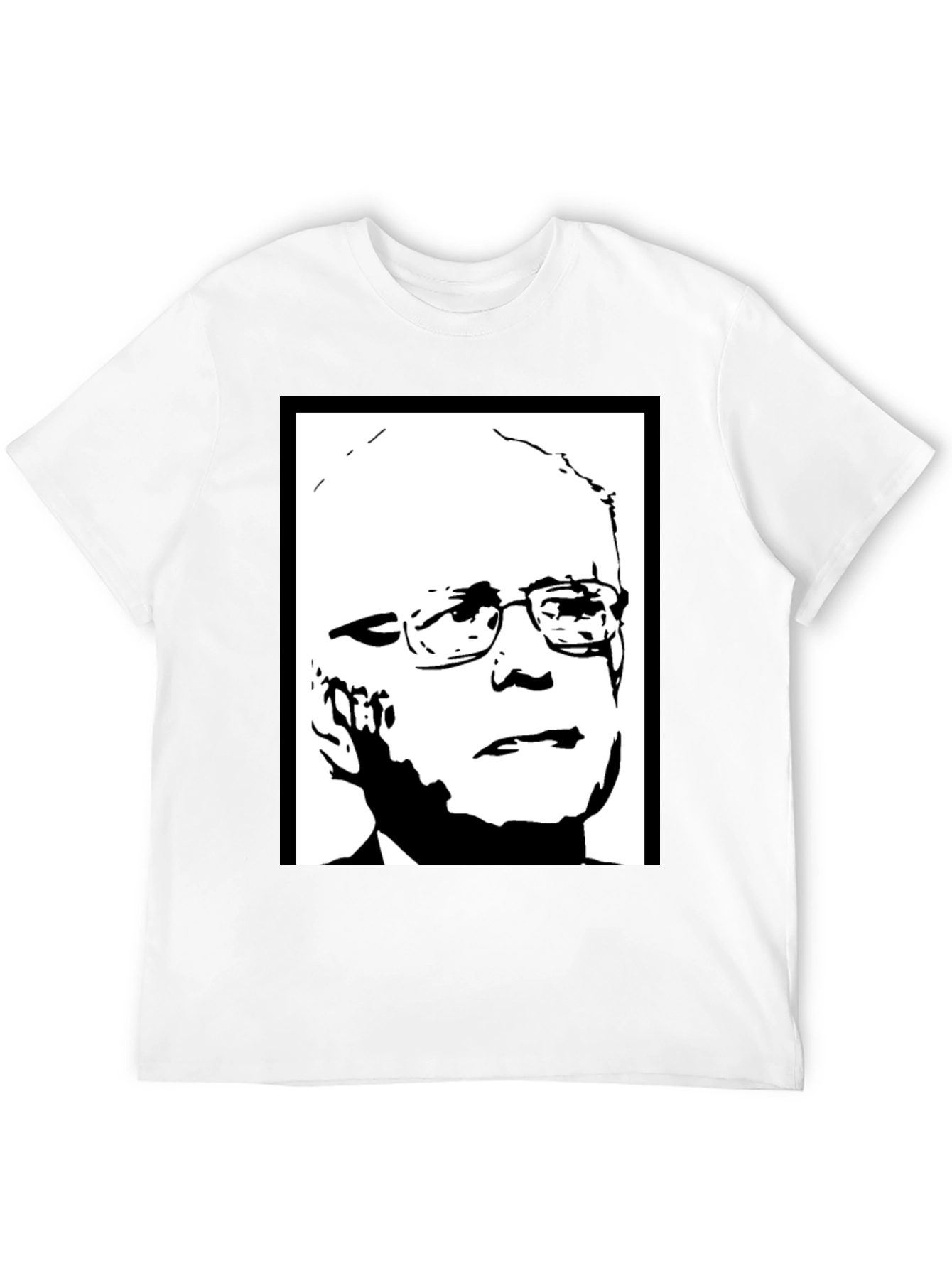 Black Political Graphic Tee - Bernie Sanders Portrait Shirt view 12